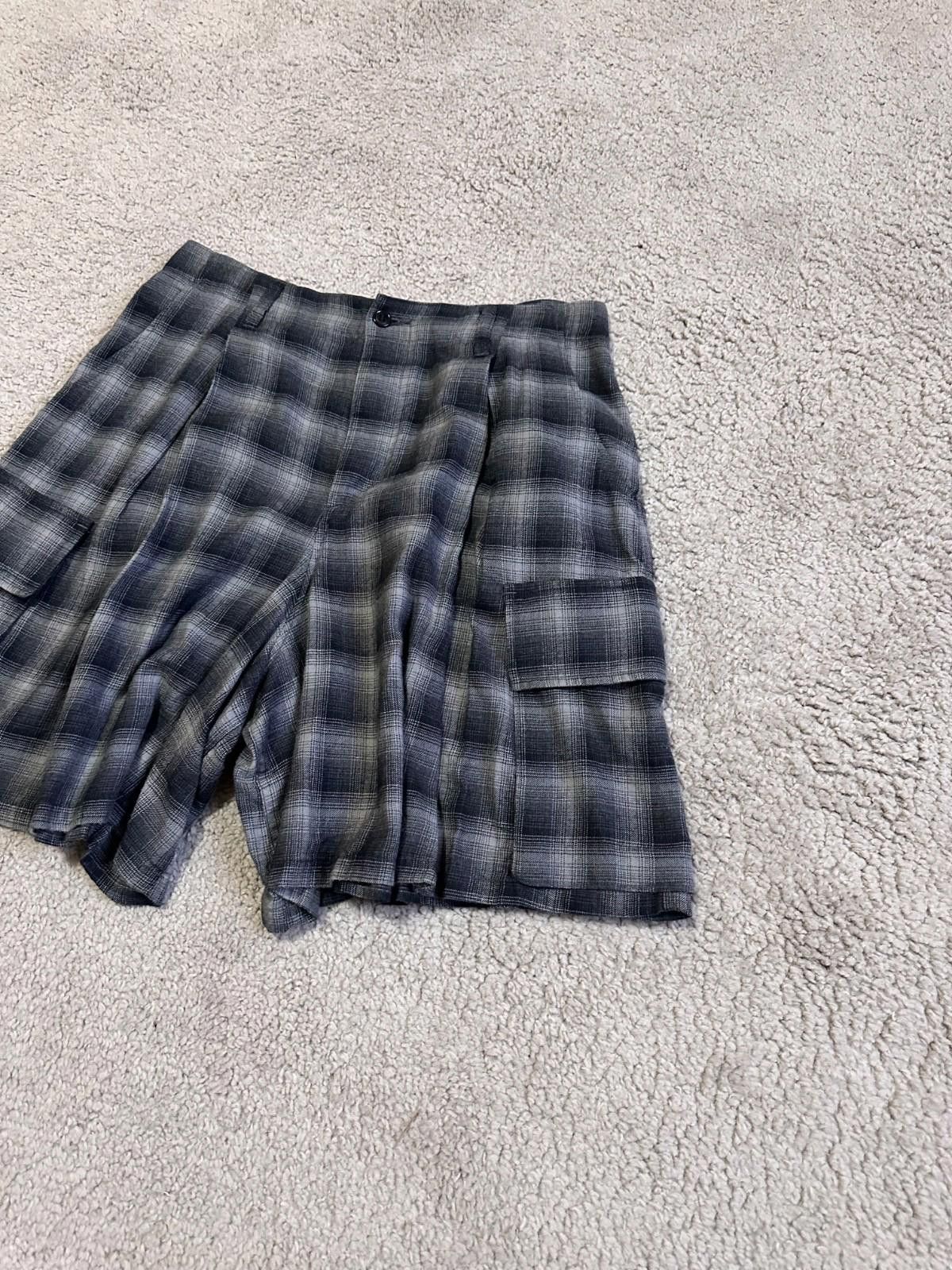 Zucca Zucca Wide Plaid Check Cargo Shorts Japan Sz M Size 28" / US 6 / IT 42 - 7 Thumbnail