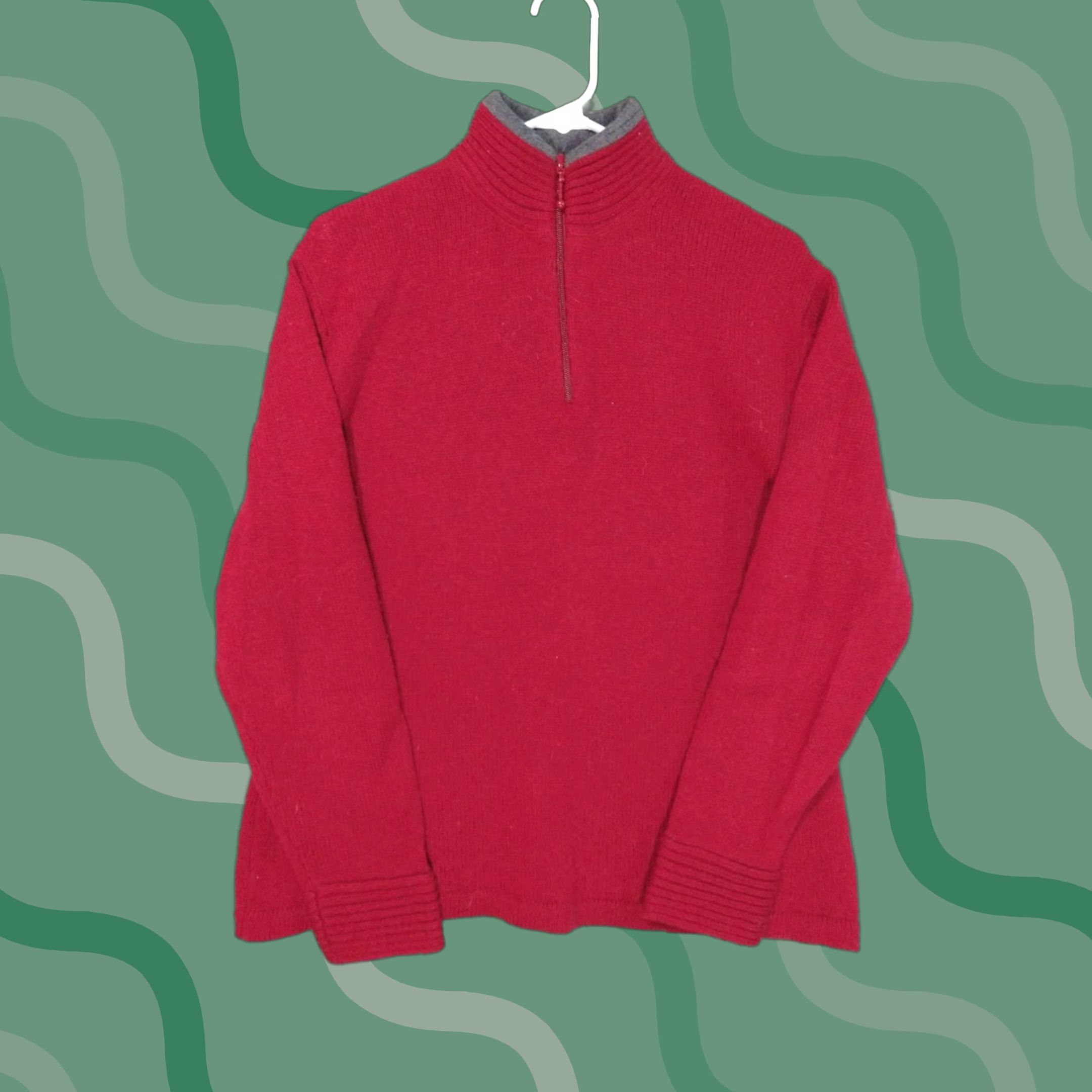 Vintage Woolrich Womens Sweater XL Red Ruby Long Sleeve 1/4 Zip Pullover Size XL / US 12-14 / IT 48-50 - 1 Thumbnail