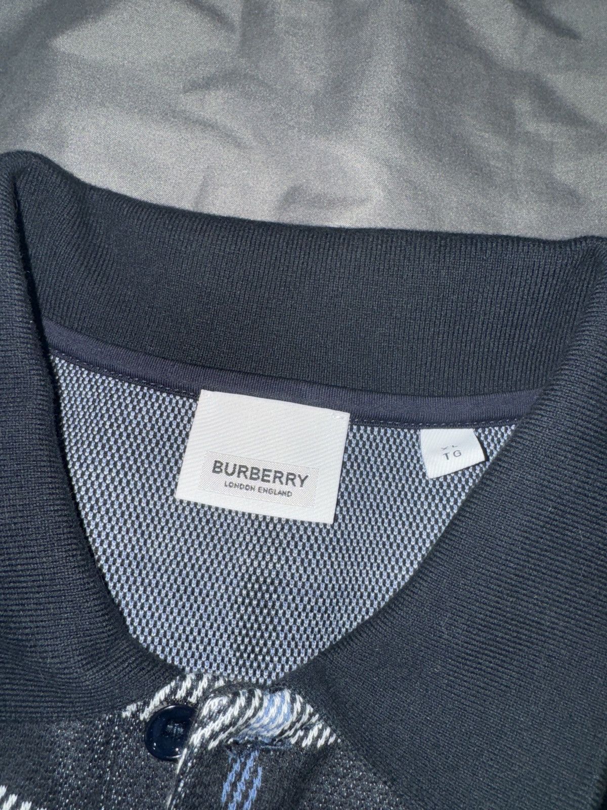 Burberry Short Sleeve Blue Check Burberry Polo Size US XL / EU 56 / 4 - 4 Thumbnail