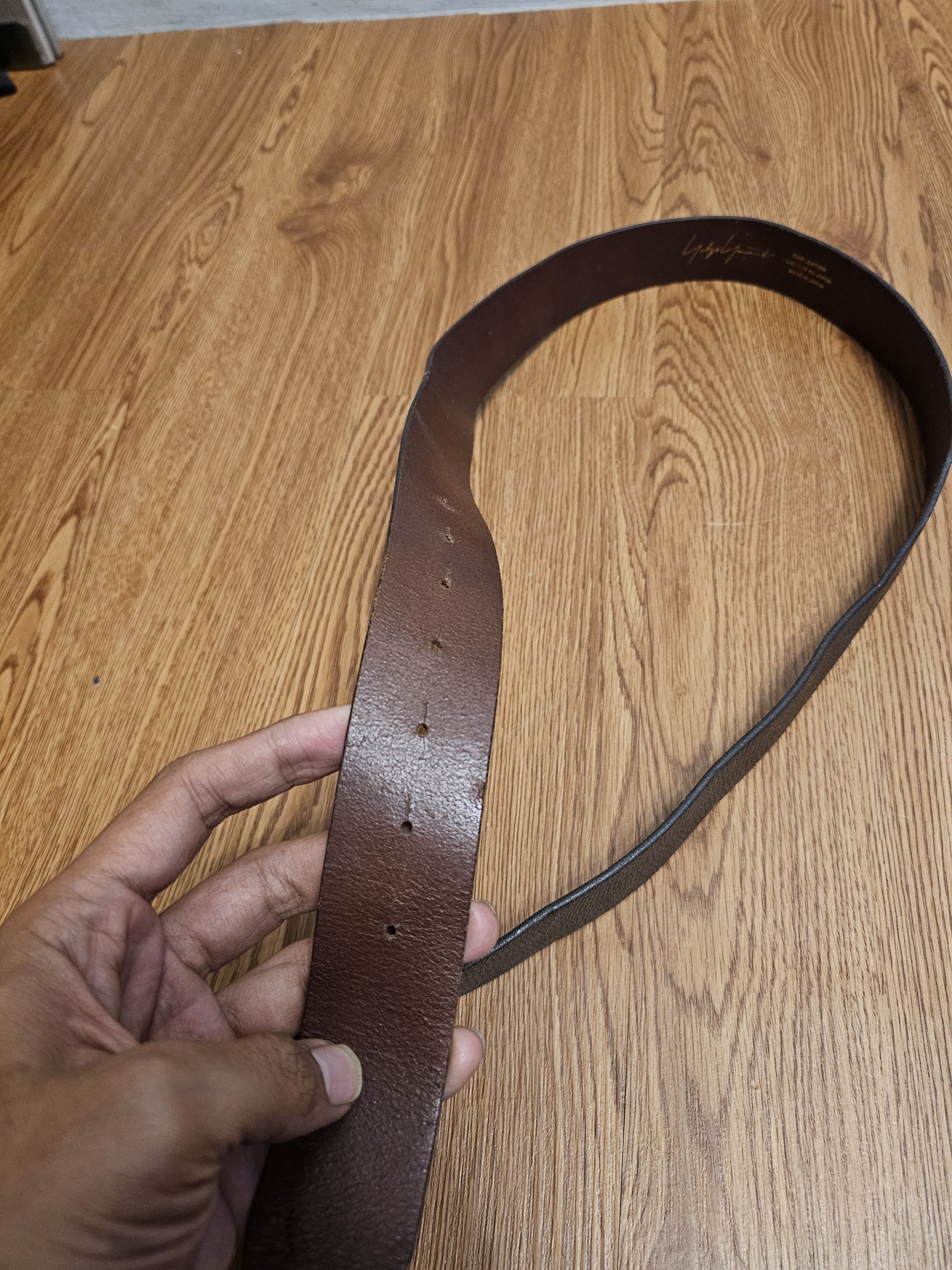 Yohji Yamamoto Yohji Yamamoto Pour Homme Crocs Cuir Leather Belt Size ONE SIZE - 4 Thumbnail
