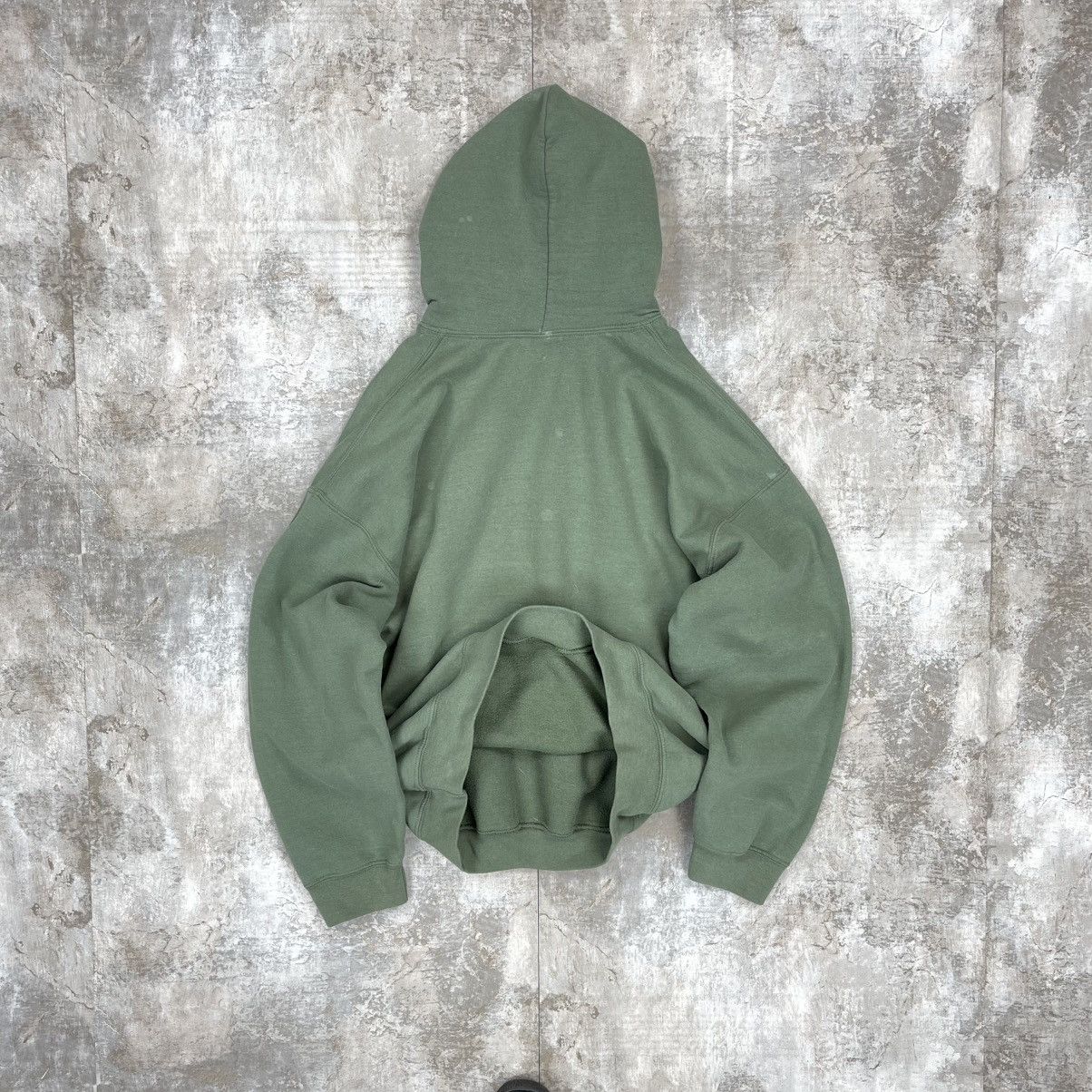 Vintage BASIC BLANK BOXY HOODIE HEAVYWEIGHT OLIVE GREEN Size US XL / EU 56 / 4 - 5 Thumbnail