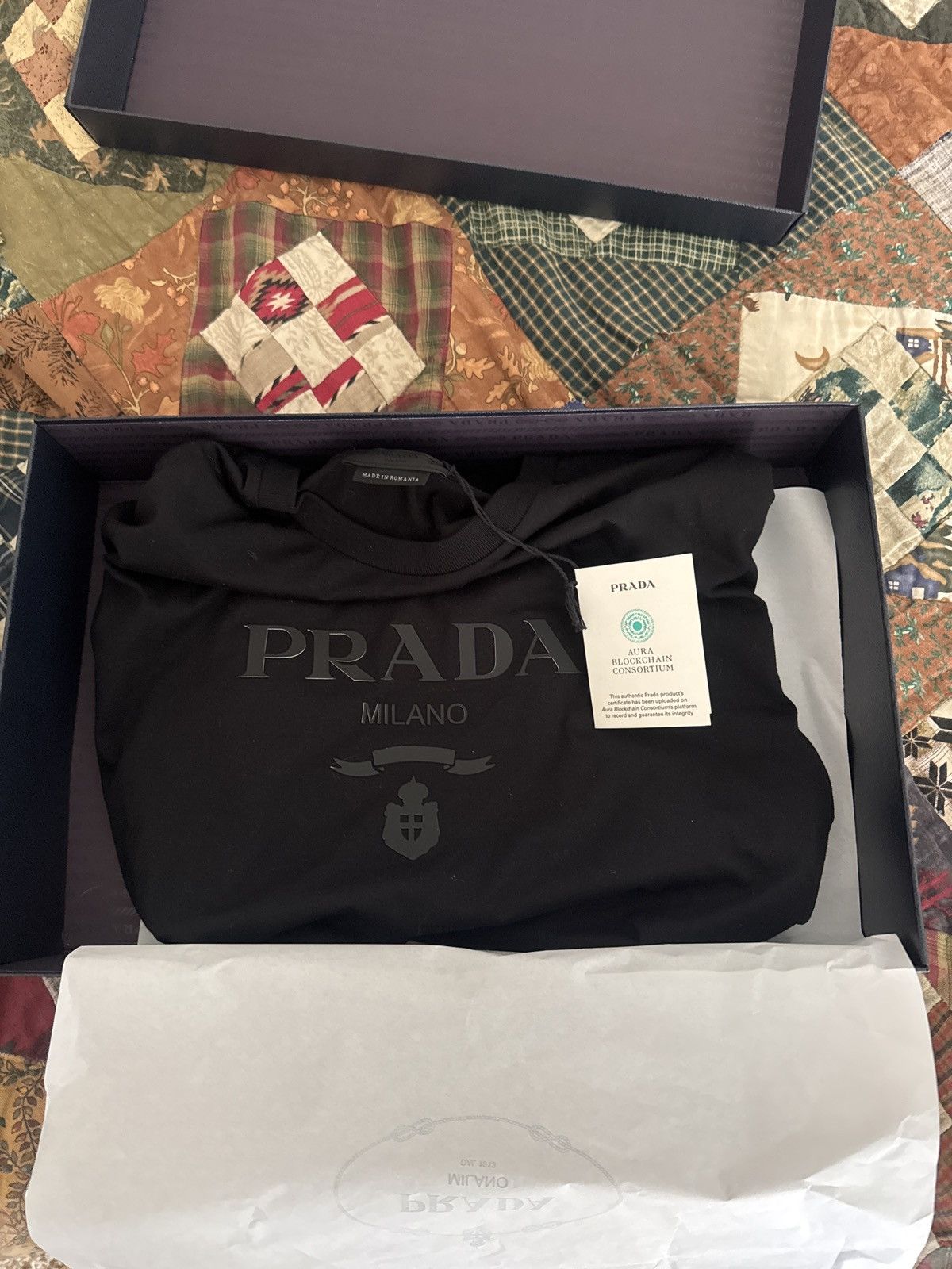 Prada Prada Mens Black T-Shirt Size US M / EU 48-50 / 2 - 2 Thumbnail