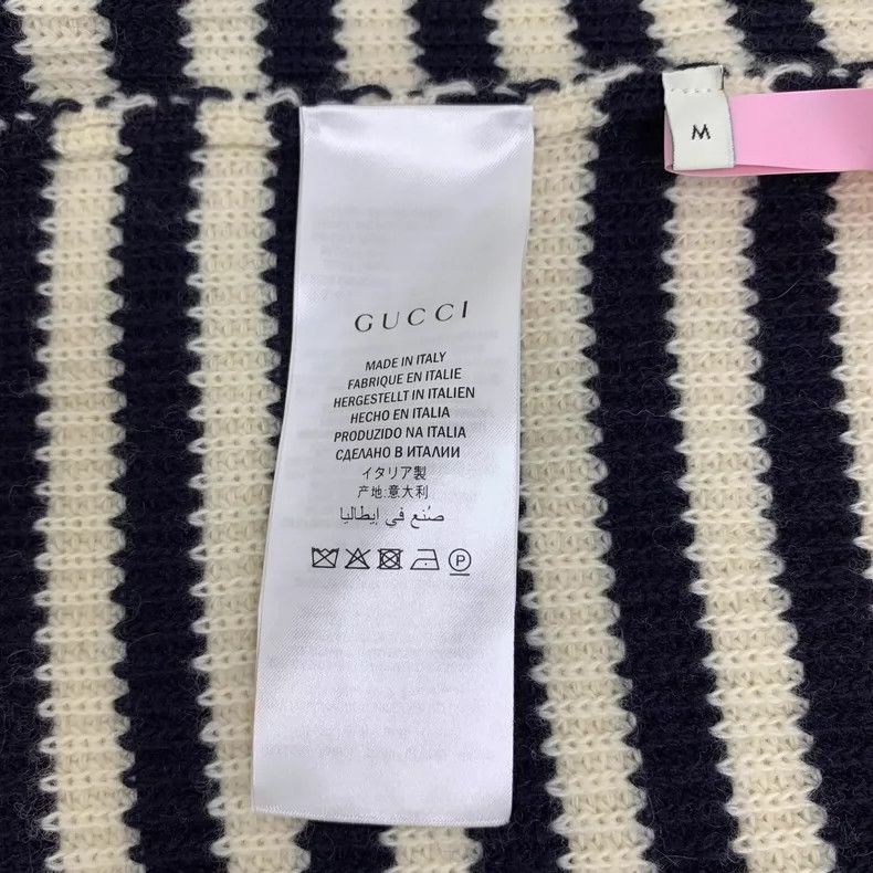 Gucci Gucci Color-blocked striped wool V-neck single-breasted lon Size M / US 6-8 / IT 42-44 - 6 Thumbnail