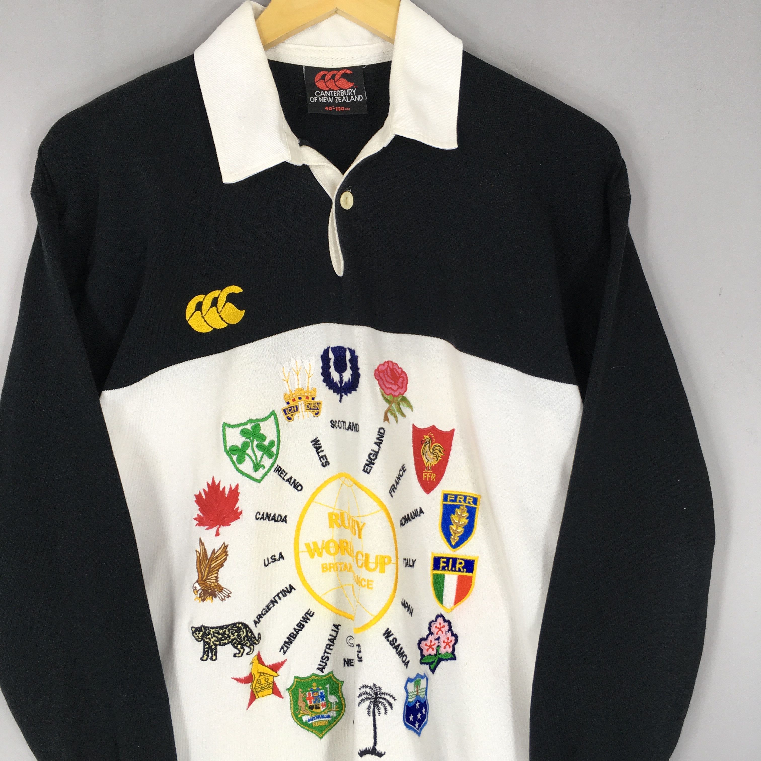 Canterbury of New Zealand Vintage 90s Canterbury World Cup Rugby Shirt Medium Size US M / EU 48-50 / 2 - 2 Thumbnail