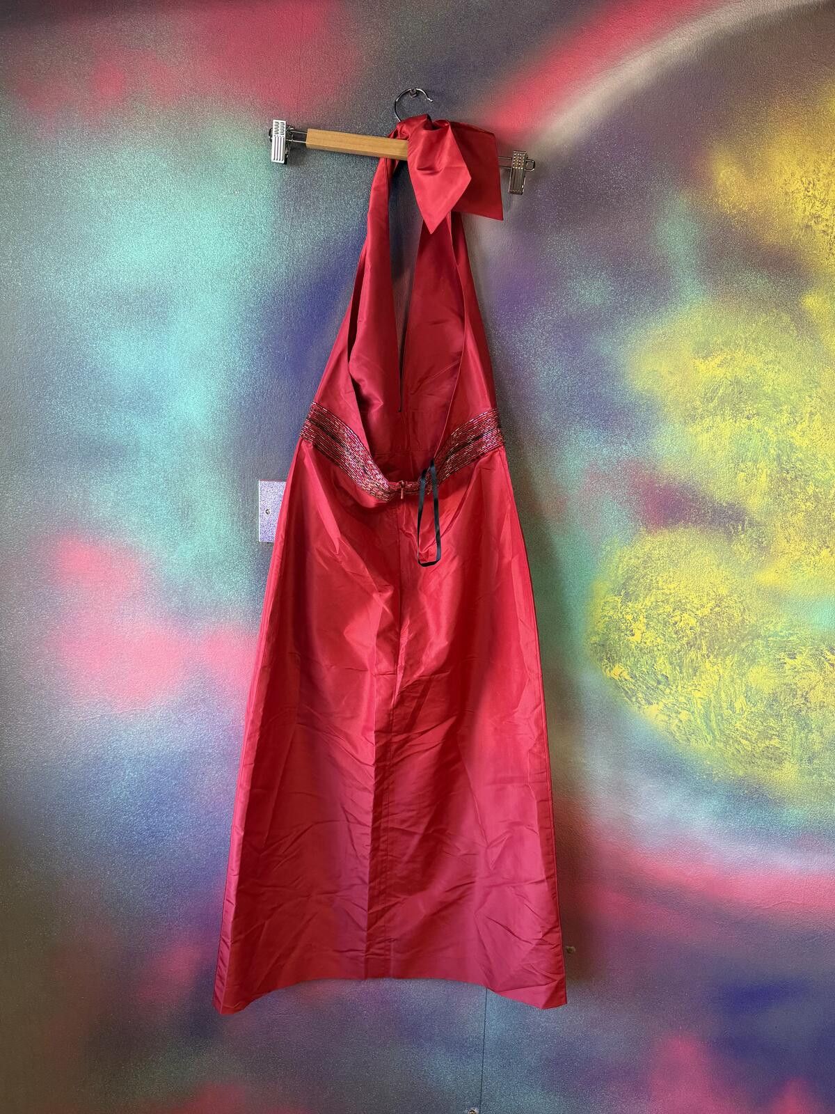 Other French Connection red halter neck maxi dress - beaded waist Size S / US 4 / IT 40 - 3 Thumbnail