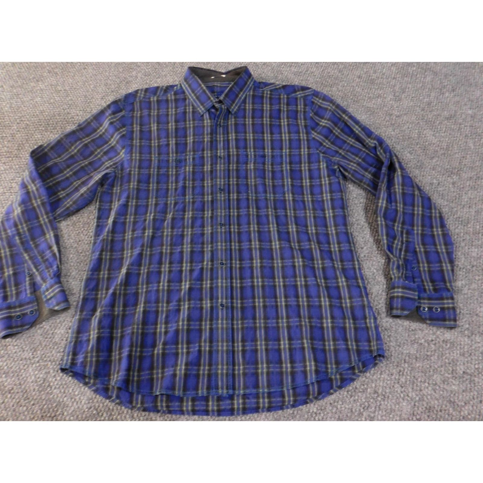 BUGATCHI Bugatchi Shirt Mens Medium Plaid Long Sleeve Shaped Fit Stretch Classic Size US M / EU 48-50 / 2 - 4 Thumbnail