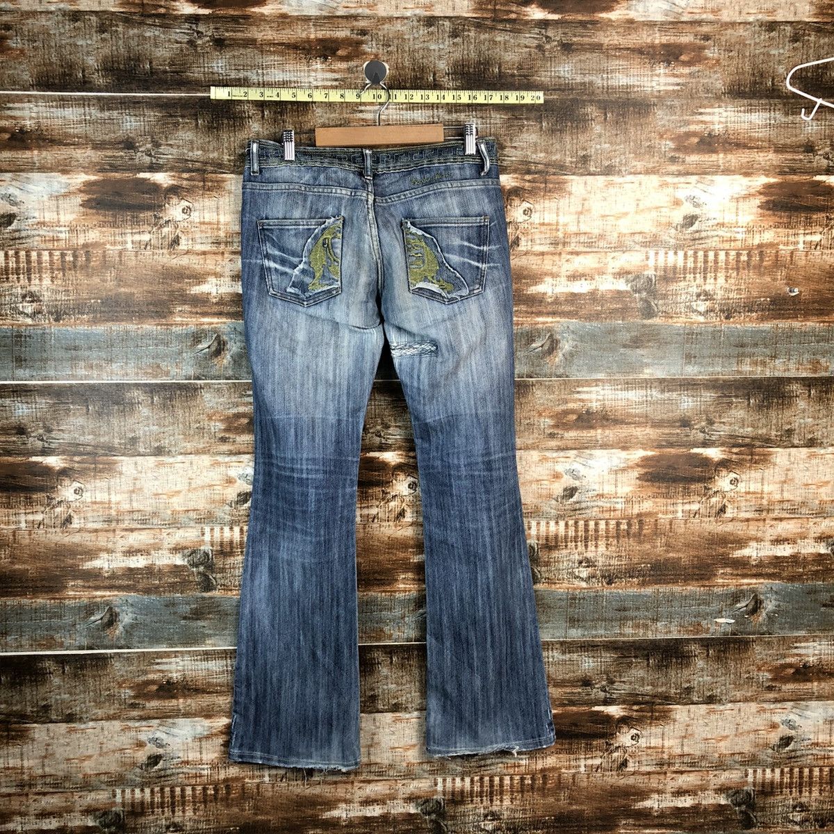 Japanese Brand Lady Blue Jeans blue Distressed Denim Pants #A2442 Size 29" - 14 Thumbnail