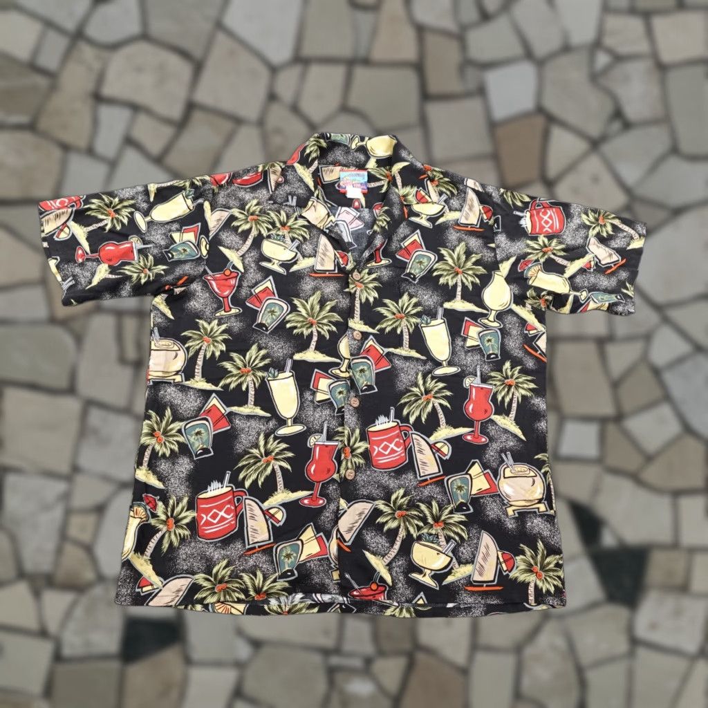 Reyn Spooner VINTAGE Reyn Spooner Shirt Mens XL Black Joe Kealohas Hawaiian Aloha Coctails Size US L / EU 52-54 / 3 - 1 Thumbnail