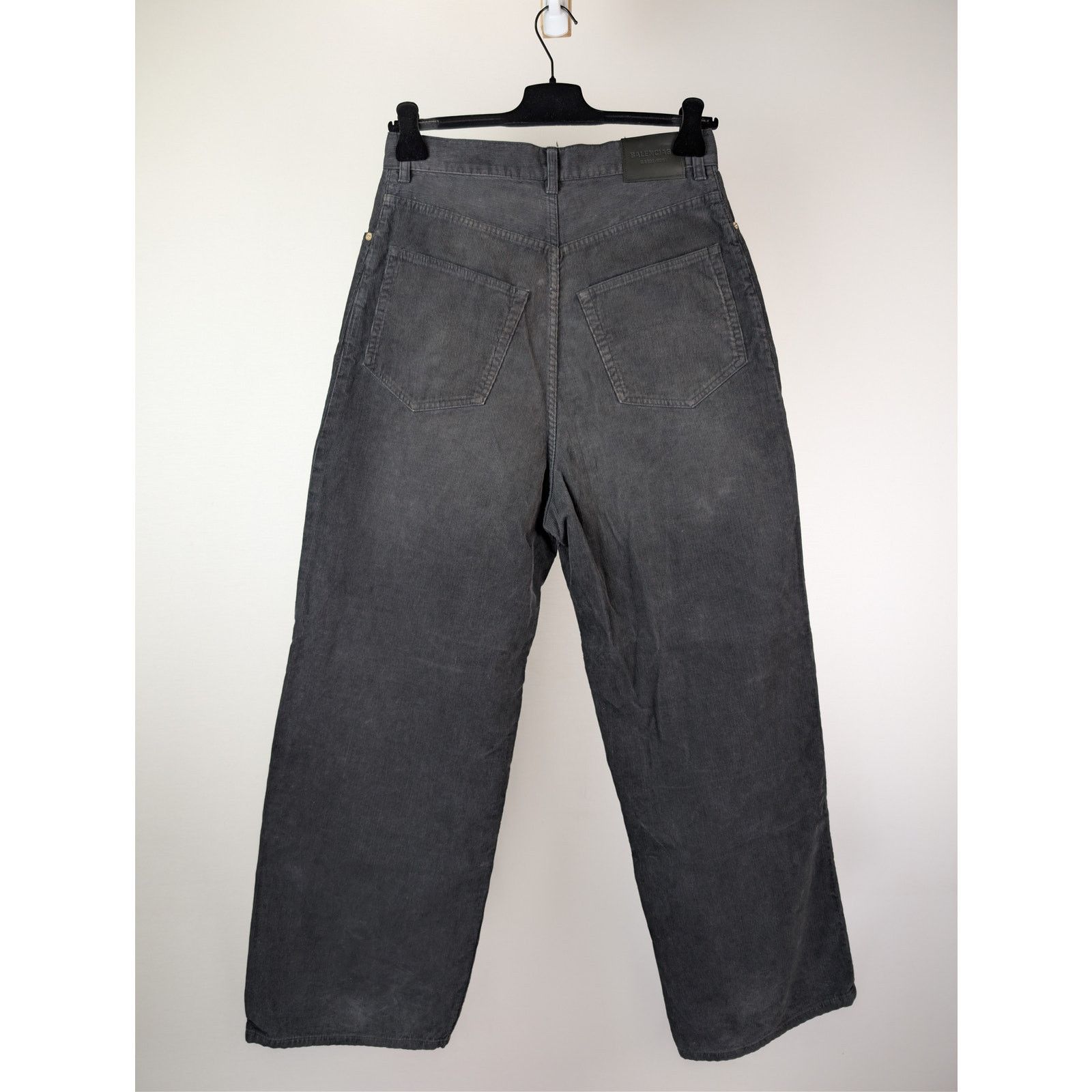 Balenciaga o1rshd1 Japanese Cotton Corduroy Denim Baggy Pants in Black Size US 28 / EU 44 - 10 Thumbnail