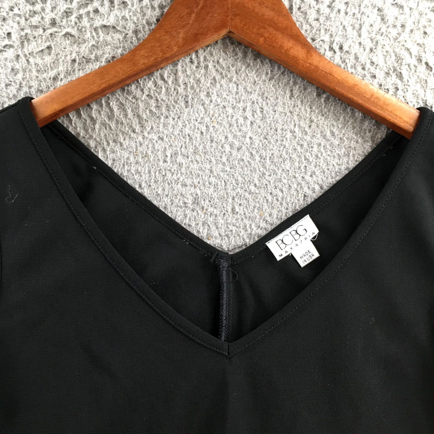 Bcbgmaxazria BCBGMAXAZRIA Blouse Womens Large Black Sleeveless V-Neck Pullover Tank Top Size L / US 10 / IT 46 - 3 Thumbnail