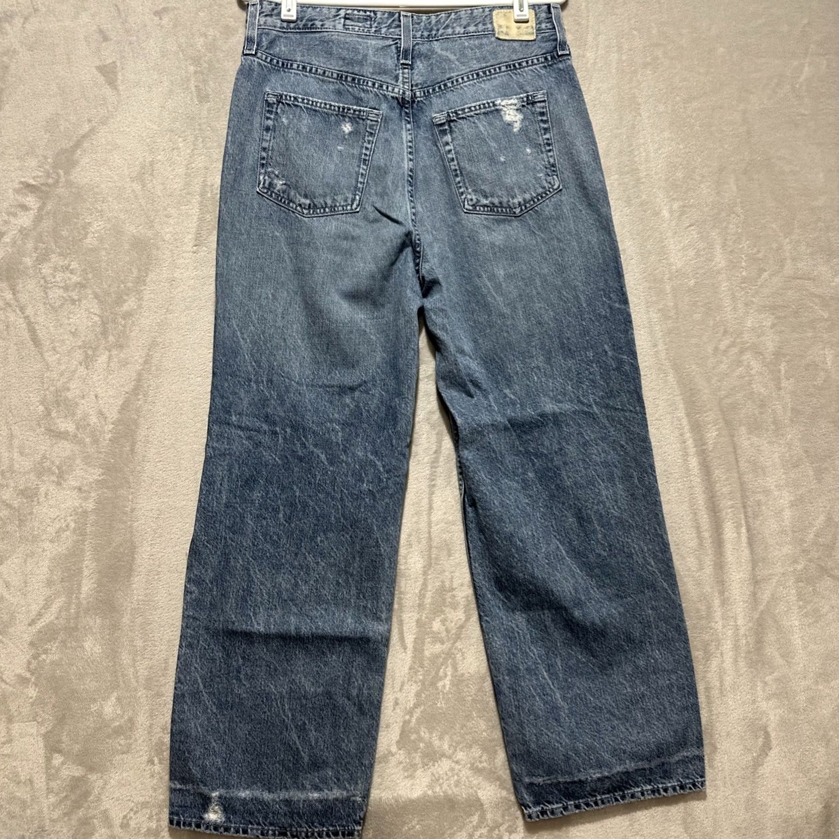 Vintage Adriano Goldschmied AG Knoxx High Rise Baggy Relaxed Boyfriend Jeans 29R Distressed Blue Womens Jeans 5-Pocket Denim Size 29" - 2 Thumbnail