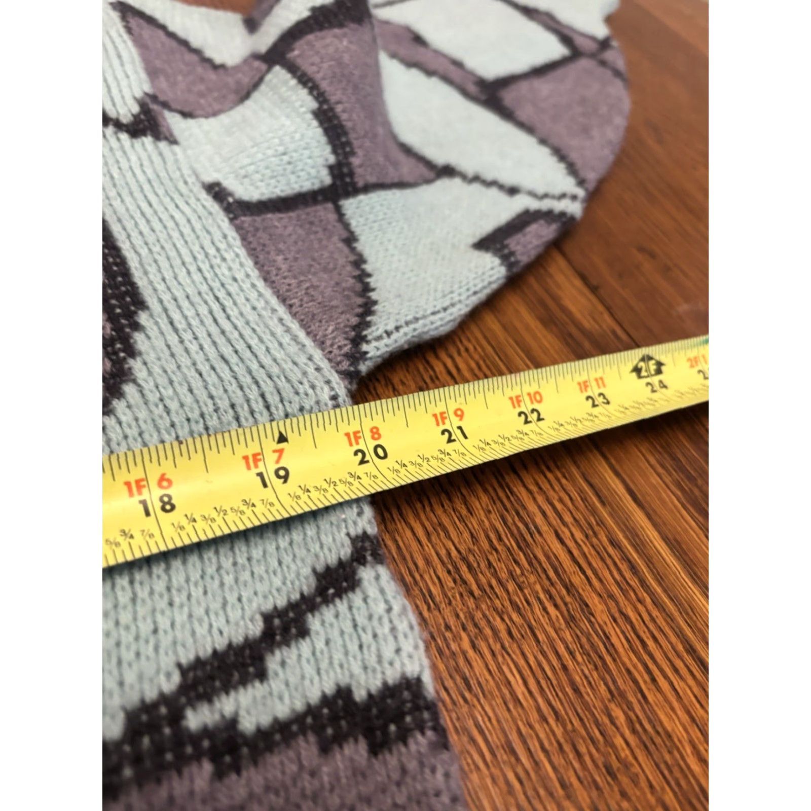 Etro VINTAGE Koman Sweater Geometric Crew Neck Long Sleeve 80s 90s Retro Teal Blue Women L Pullover Size L / US 10 / IT 46 - 3 Thumbnail