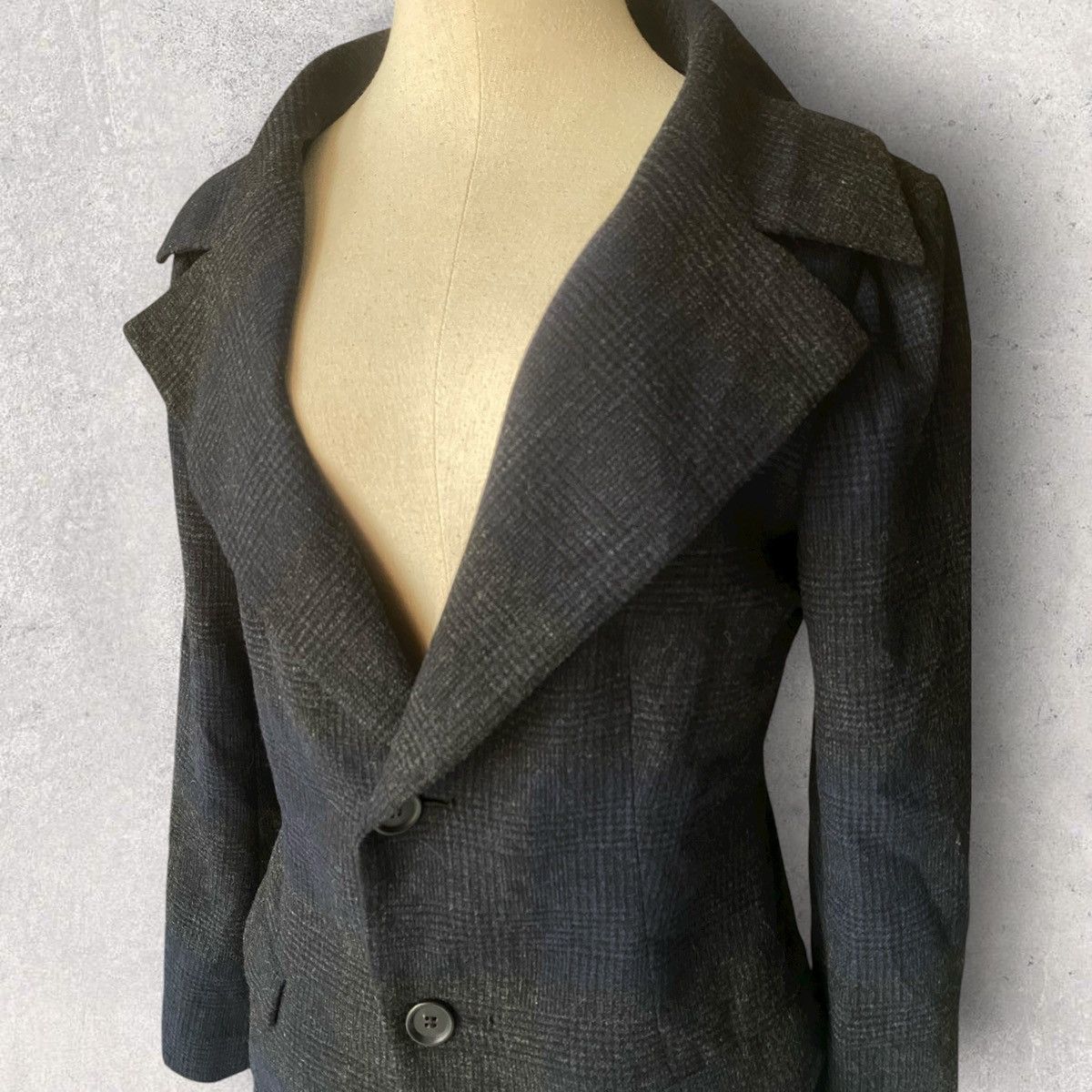 Yohji Yamamoto Yohji Yamamoto Cashmere Blend Gradience Plaid Blazer Size S / US 4 / IT 40 - 2 Thumbnail
