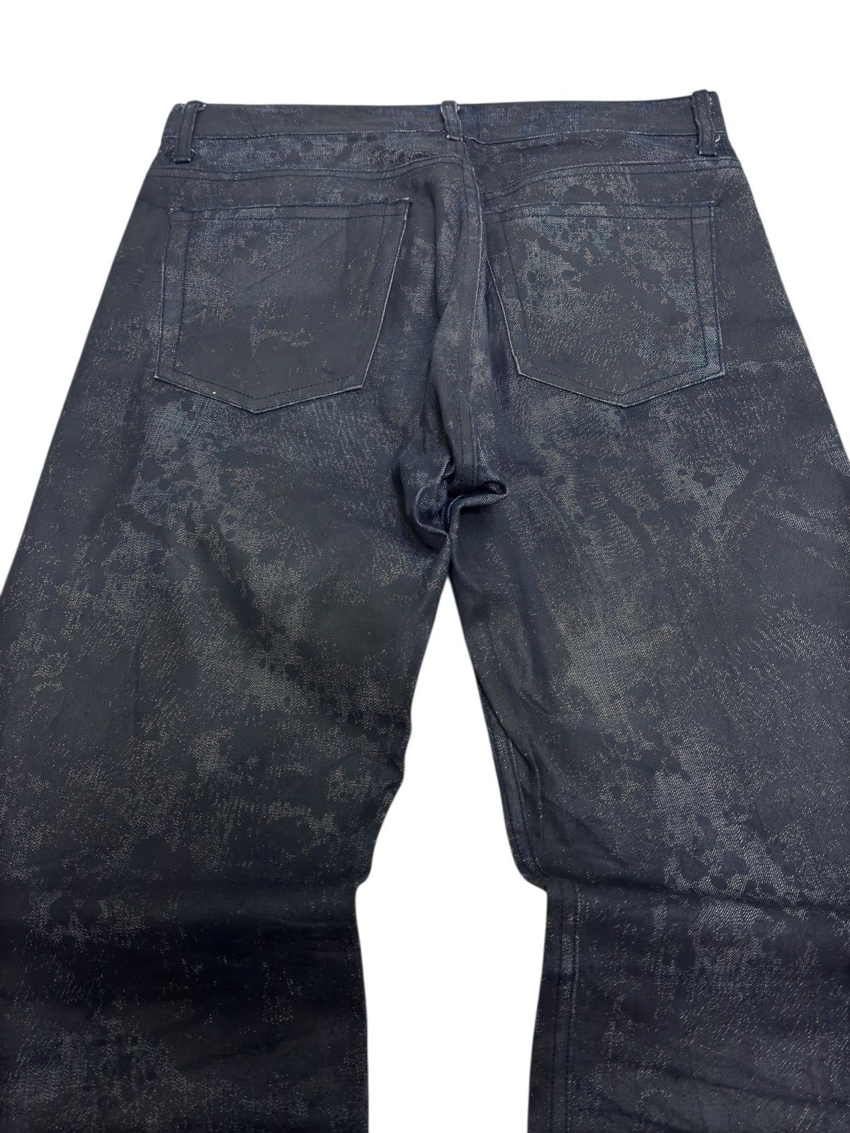 If Six Was Nine Monsieur Nicole by Yukio Kobayashi Waxed Coated Sleek Denim Size US 29 - 7 Thumbnail