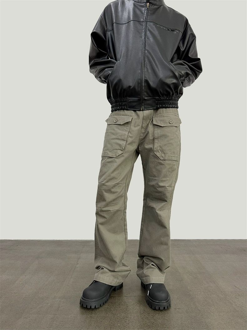 military cargo bootcut faded flared pants