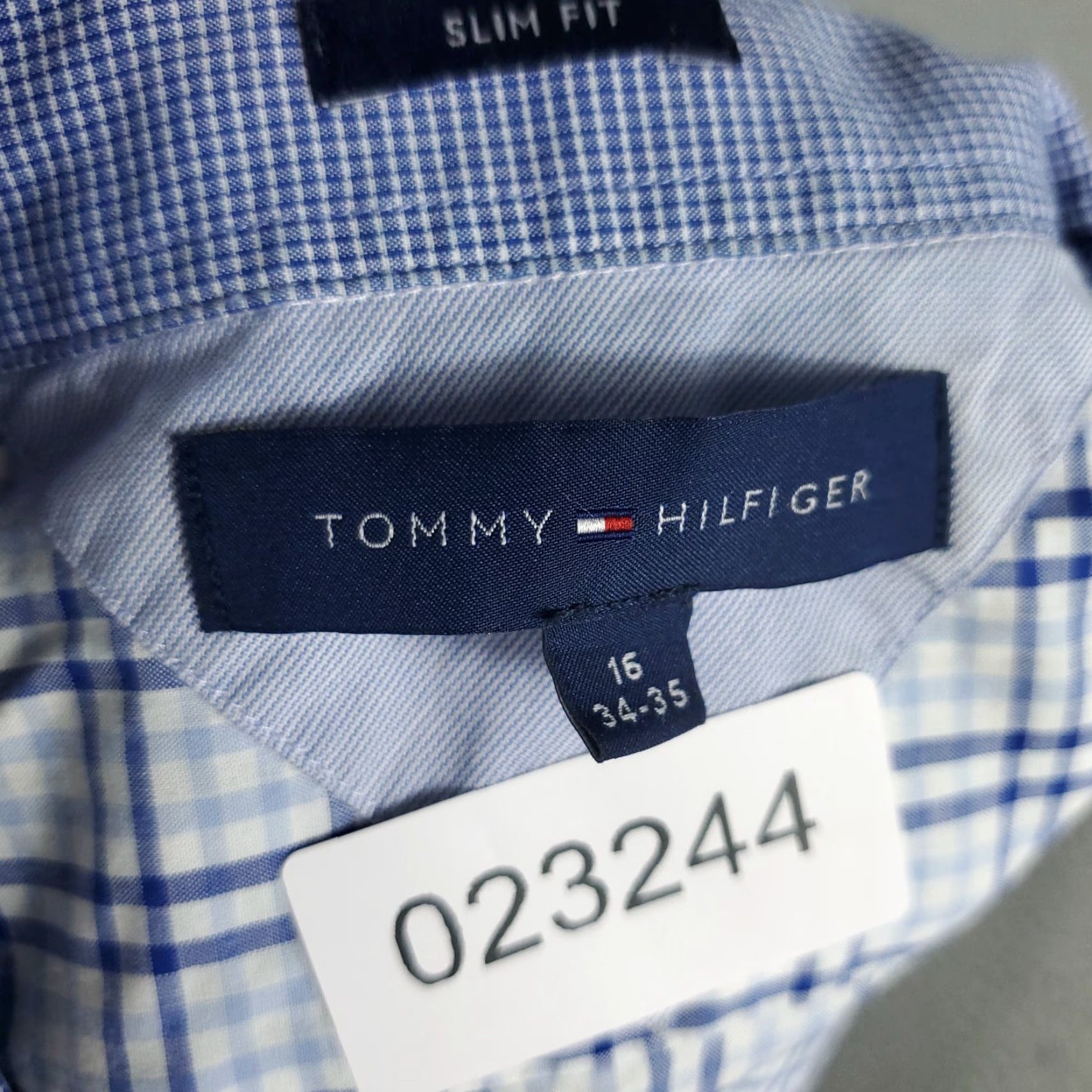 Tommy Hilfiger Tommy Hilfiger Dress Shirt Mens 16 Blue Plaid Long Sleeve Button Up 100% Cotton Regular Collar Size 42R - 8 Thumbnail