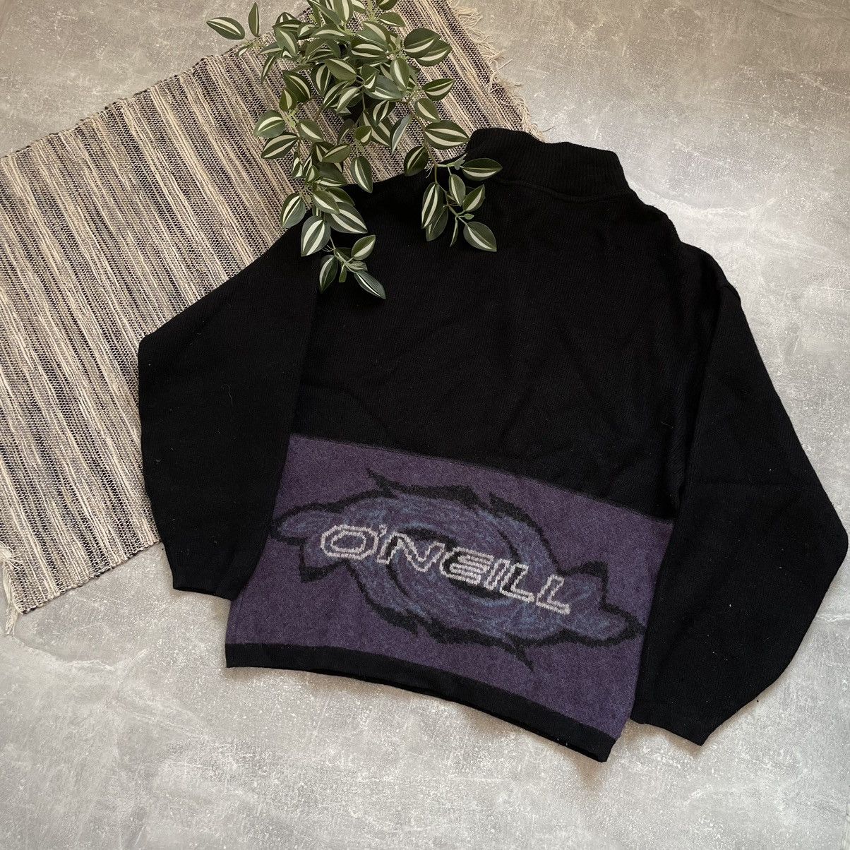 O'Neill Crazy 🥶 ONEIL 90s BIG LOGO SWEATER surf knit cardigan wool Size US L / EU 52-54 / 3 - 1 Thumbnail