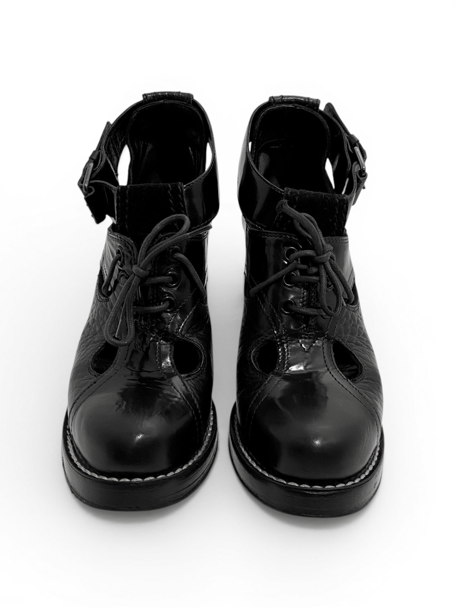 Balenciaga Balenciaga Paris Black Leather Lace Heels Boots Vintage Y2K Size US 6 / IT 36 - 5 Thumbnail