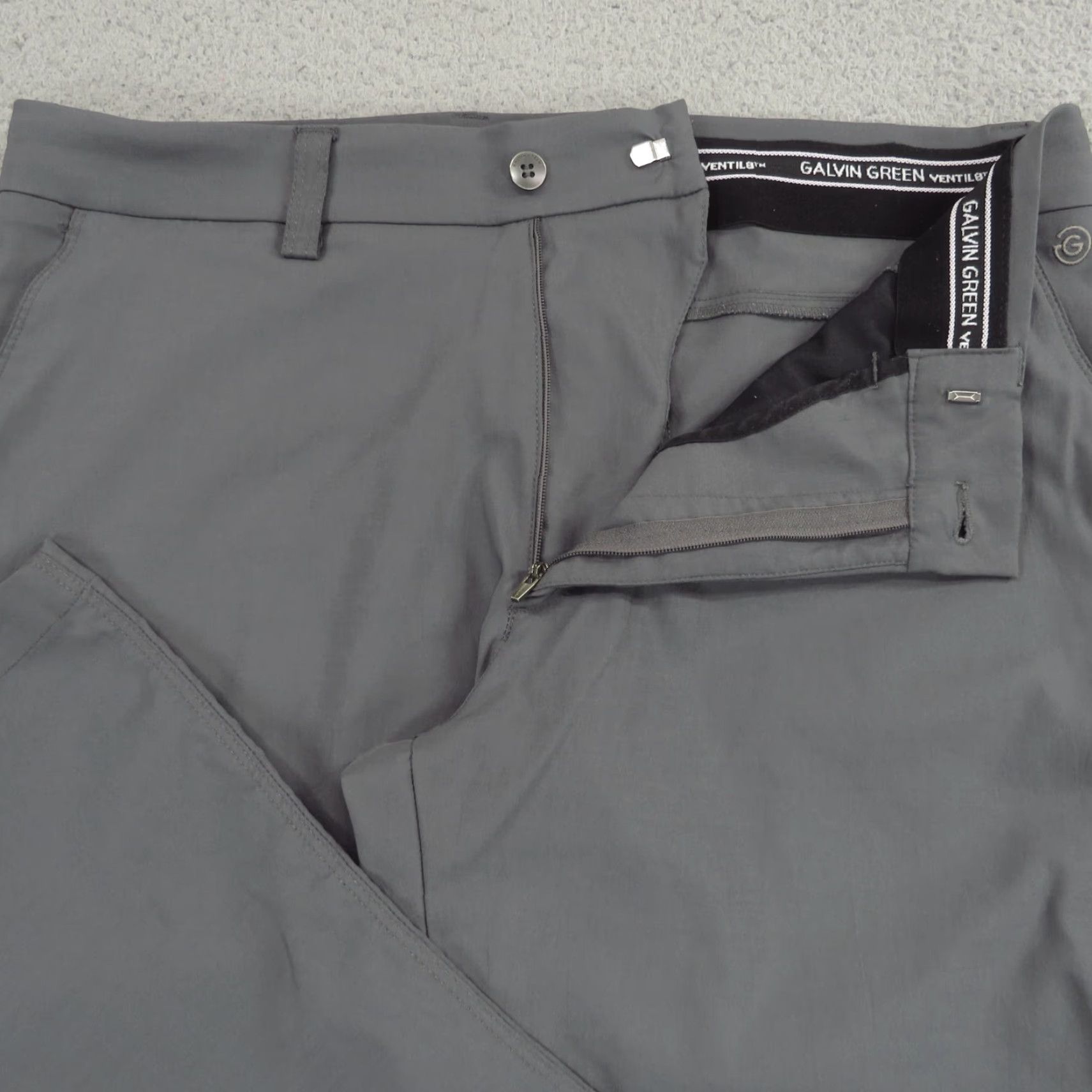 Galvin Green Galvin Green Pants Mens 34x32 Noah Breathable Sharkskin Grey Golf Pants Mens 34x32 Sharkskin Grey Regular 5-Pocket Classic Modern Sports Men Gray Size US 34 / EU 50 - 2 Thumbnail