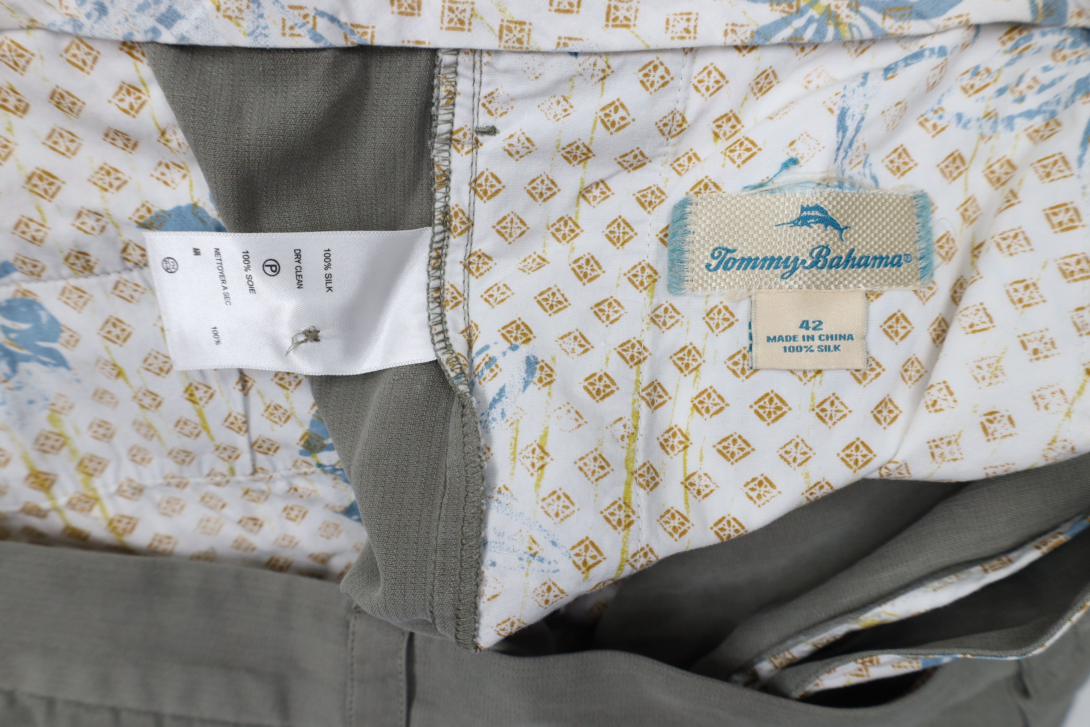 Tommy Bahama × Vintage Vintage Tommy Bahama Above Knee Silk Chino Shorts Green Size US 42 / EU 58 - 7 Thumbnail