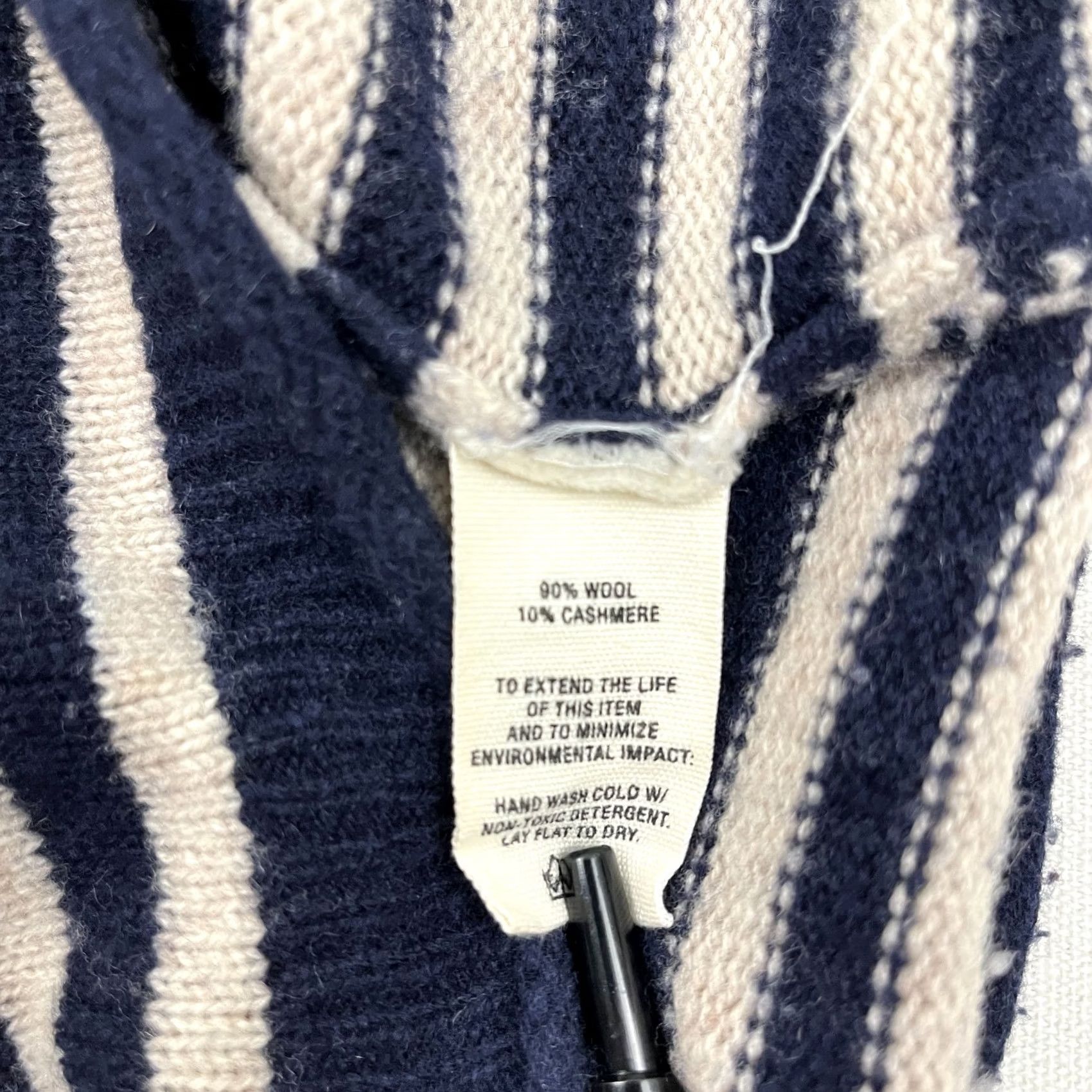 Alex Mill VINTAGE Alex Mill Sun Sweater Womens M Wool & Cashmere Brown Blue Striped Crew Preppy Size M / US 6-8 / IT 42-44 - 3 Thumbnail