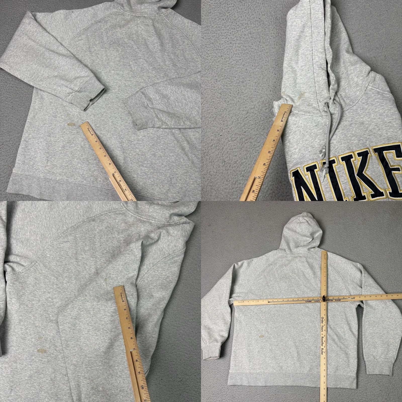 Nike VINTAGE Nike Center Swoosh Sweatshirt Hoodie Mens XL Gray Embroidered Pockets Pullover Logo 90s Sports Knit/Graphic Print Size US XL / EU 56 / 4 - 8 Thumbnail