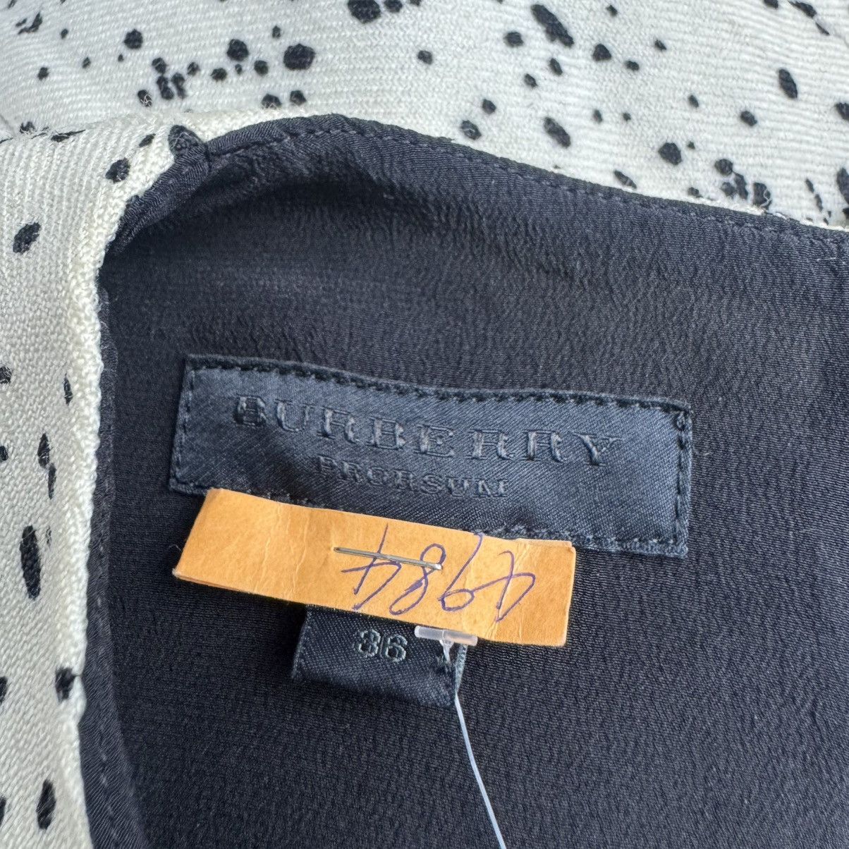 Burberry Prorsum Burberry - Wool Black and White Speckle Shift Dress Size XS / US 0-2 / IT 36-38 - 8 Thumbnail