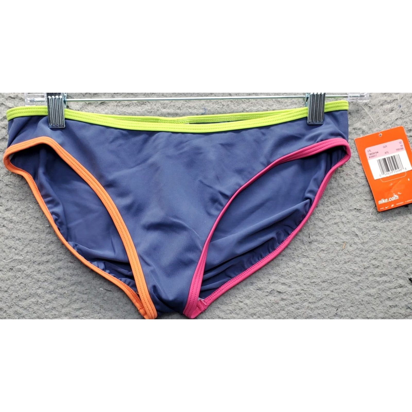 Nike Nike Bikini Bottom Women's 10 Multicolor Nylon Swimwear Piped Trim Embroidered Logo Bottoms Size 32" / US 10 / IT 46 - 2 Thumbnail