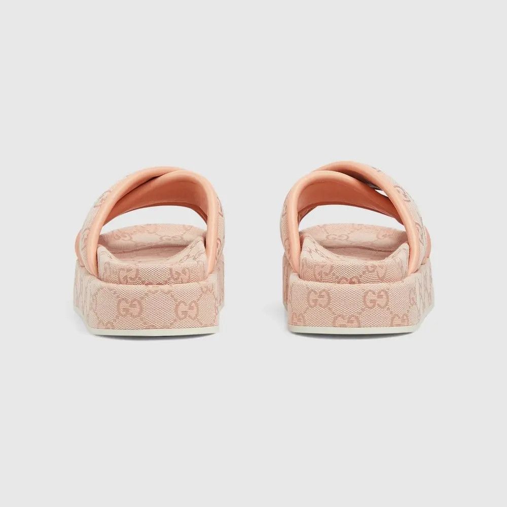Gucci o1loc1c0426 816798 Women's GG Platform Sandals in Light Pink Size US 11.5 / IT 41.5 - 4 Thumbnail