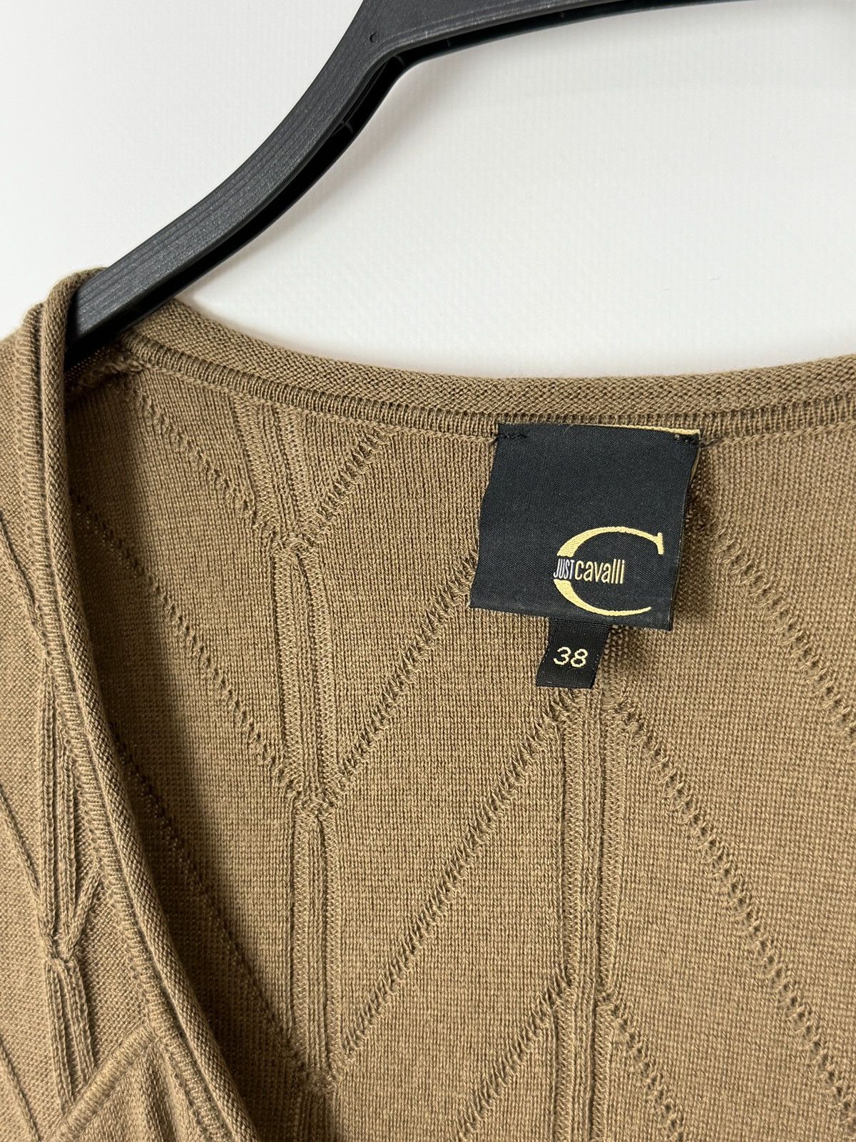Just Cavalli Y2K Vintage Just Cavalli Brown Fishnet Knitted V-Neck Top 38 Size XS / US 0-2 / IT 36-38 - 3 Thumbnail