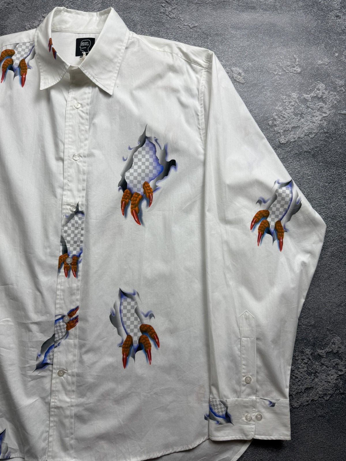 Brain Dead Brain Dead Multi Print Very Rare Claw Button Up shirt Size US XXL / EU 58 / 5 - 3 Thumbnail