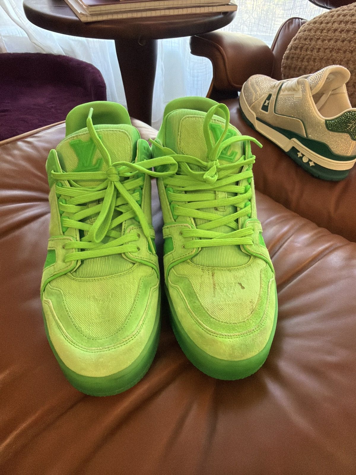 Louis Vuitton Louis Vuitton X Virgil Abloh - LV Trainer - Green Size US 10 / EU 43 - 2 Thumbnail
