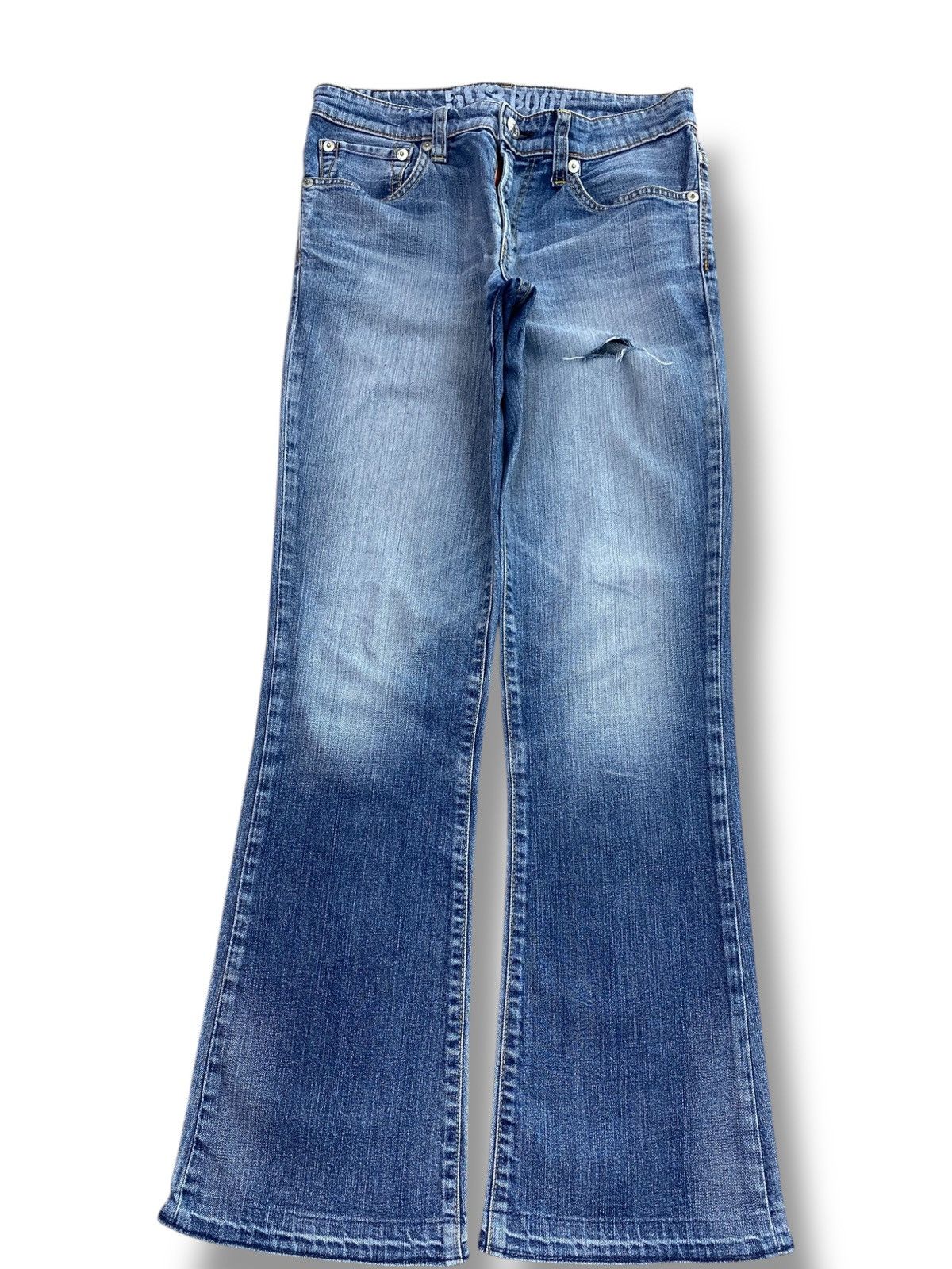 Edwin Faded Wash Ripped Style Flare Jeans