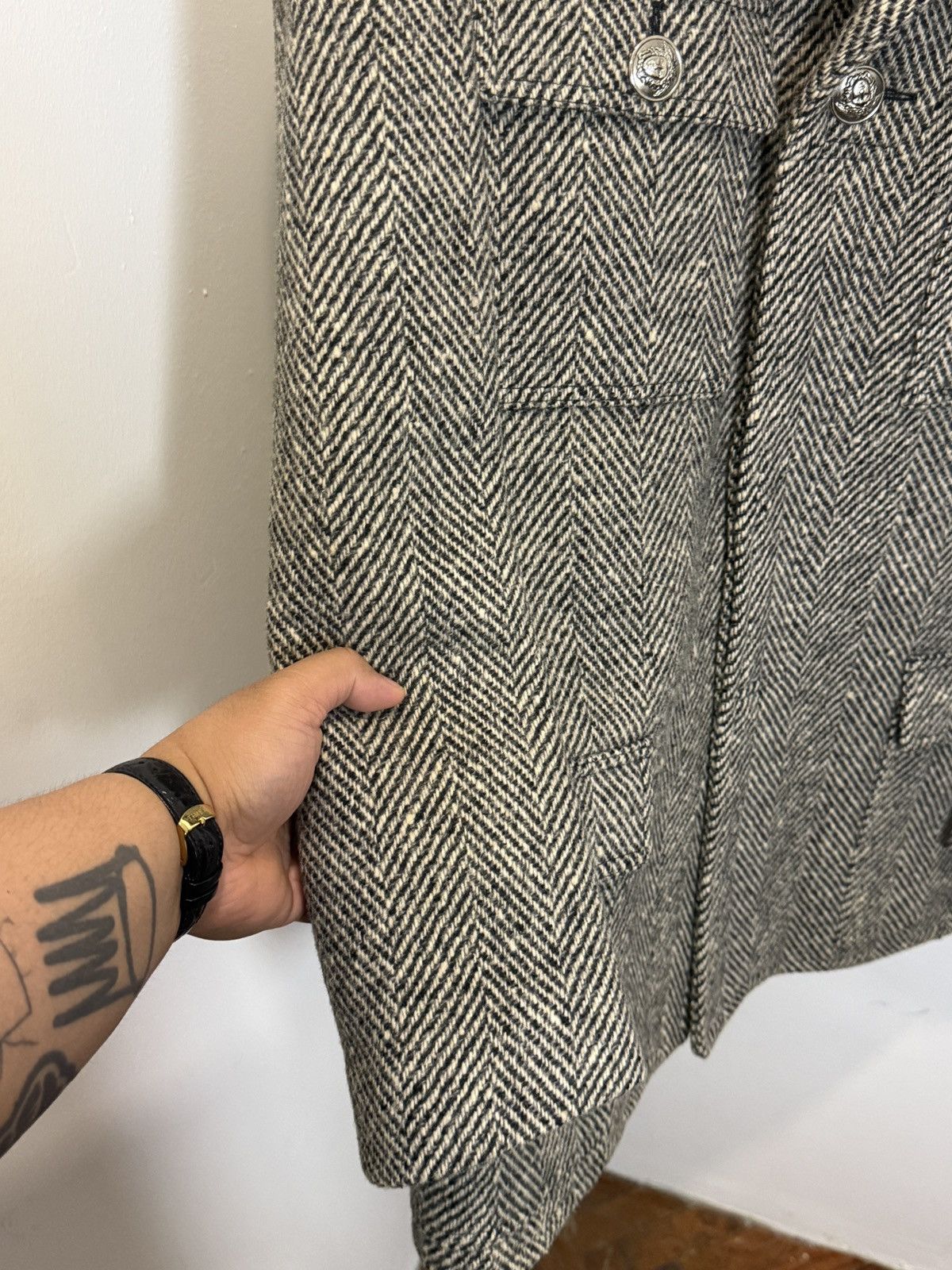 Versace Jeans Couture 90’s Tweed Coat Size US XL / EU 56 / 4 - 6 Thumbnail