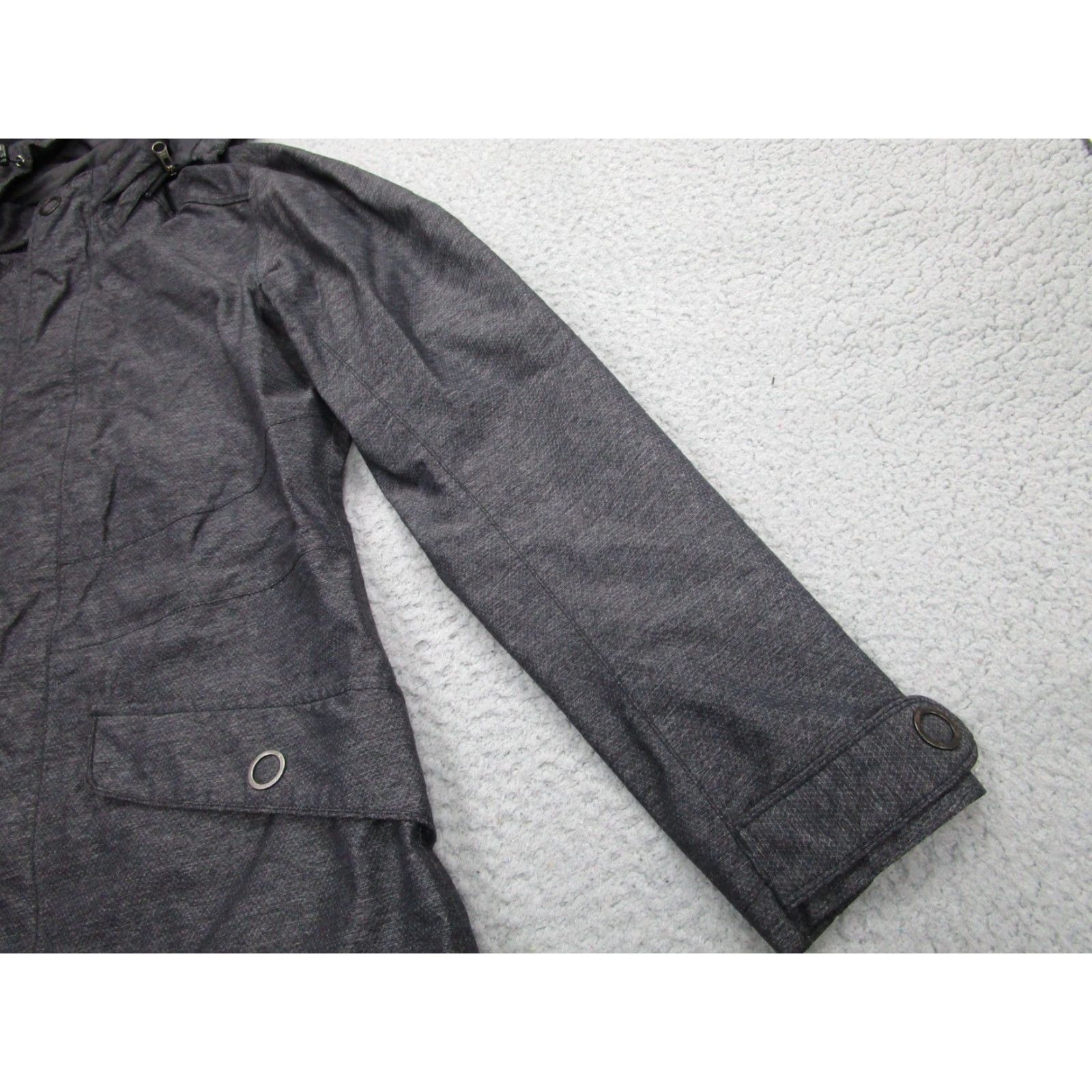 Vintage REI Jacket Womens Medium Gray Hooded Softshell Parka Full Zip Pockets Outdoor Size M / US 6-8 / IT 42-44 - 3 Thumbnail