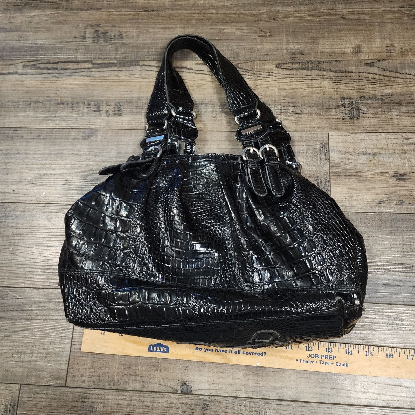 Jessica Simpson Jessica Simpson black alligator print bag purse preowned Size ONE SIZE - 3 Thumbnail