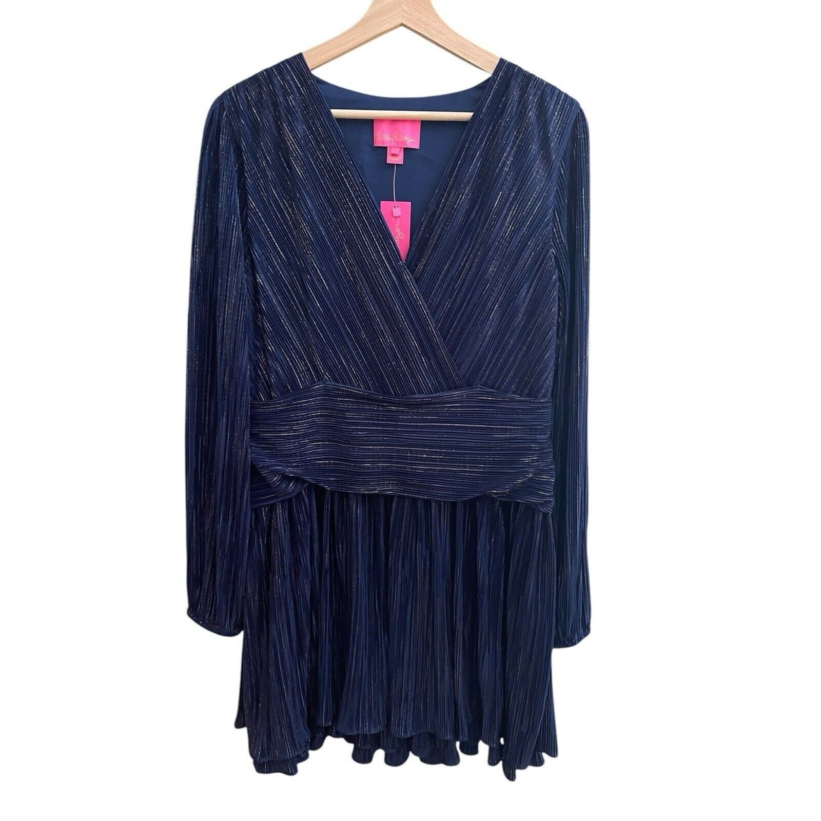 Lilly Pulitzer Lilly Pulitzer Jessamie Dress Low Tide Navy Crinkle Sz 14 Size XL / US 12-14 / IT 48-50 - 5 Thumbnail