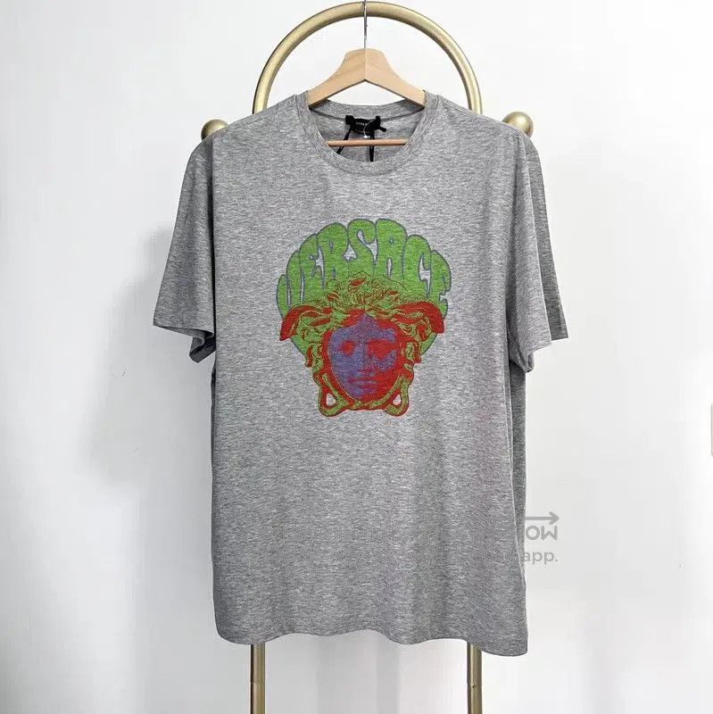 Versace Versace Gray Cotton Printed T-Shirt for Men . Size US XXL / EU 58 / 5 - 2 Thumbnail