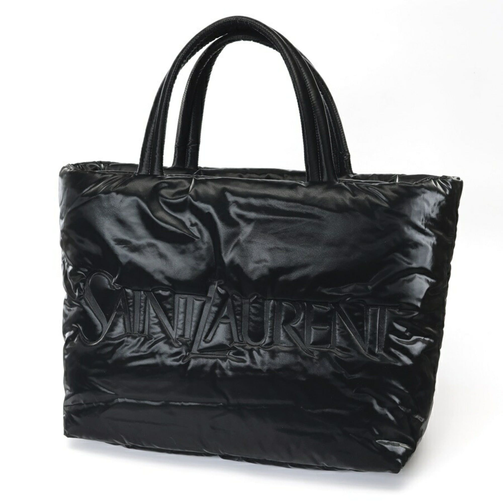 Saint Laurent Paris Saint Laurent Wide Puffer Tote Bag 756269, Nylon, Black Size ONE SIZE - 1 Thumbnail