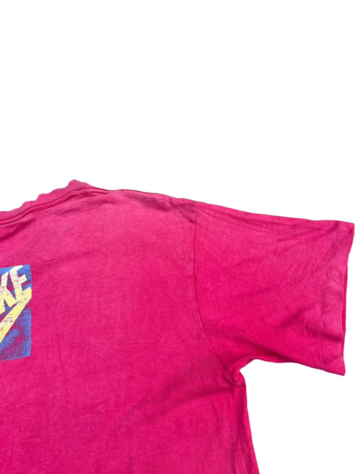 Nike Vintage 90s Nike Grey Tag Jordan Distress Sun Fade Pink tee Size US M / EU 48-50 / 2 - 14 Thumbnail