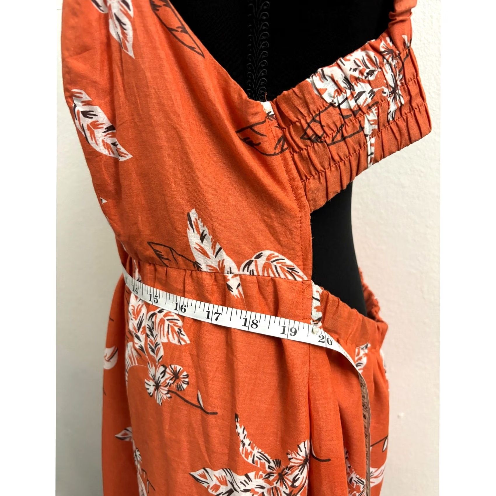 Rainbow Rainbow Orange Floral Midi Dress Cotton Sleeveless Women XL Size XL / US 12-14 / IT 48-50 - 5 Thumbnail