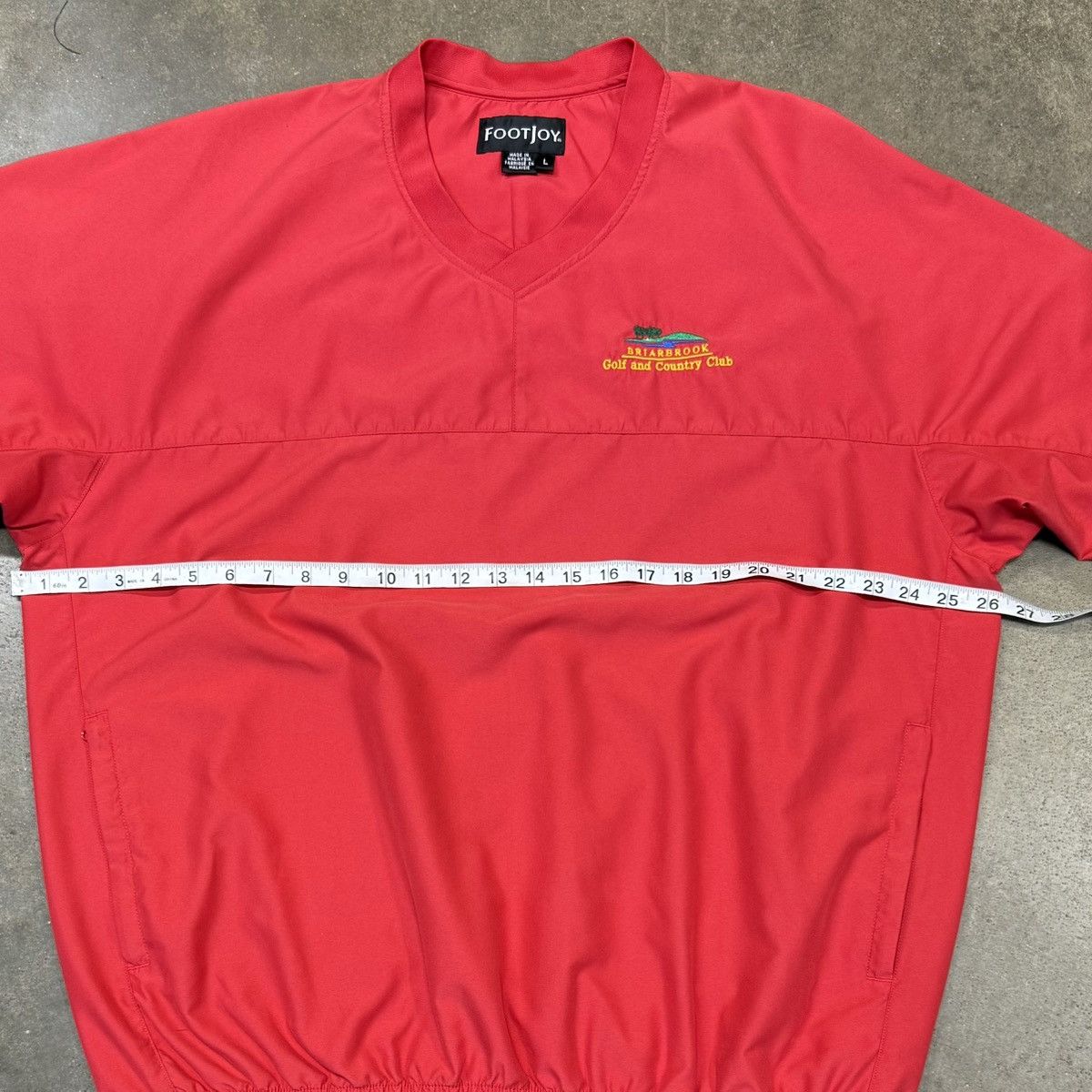 Footjoy Vintage FootJoy Red Golf Windbreaker Pullover V-Neck Size US L / EU 52-54 / 3 - 6 Thumbnail
