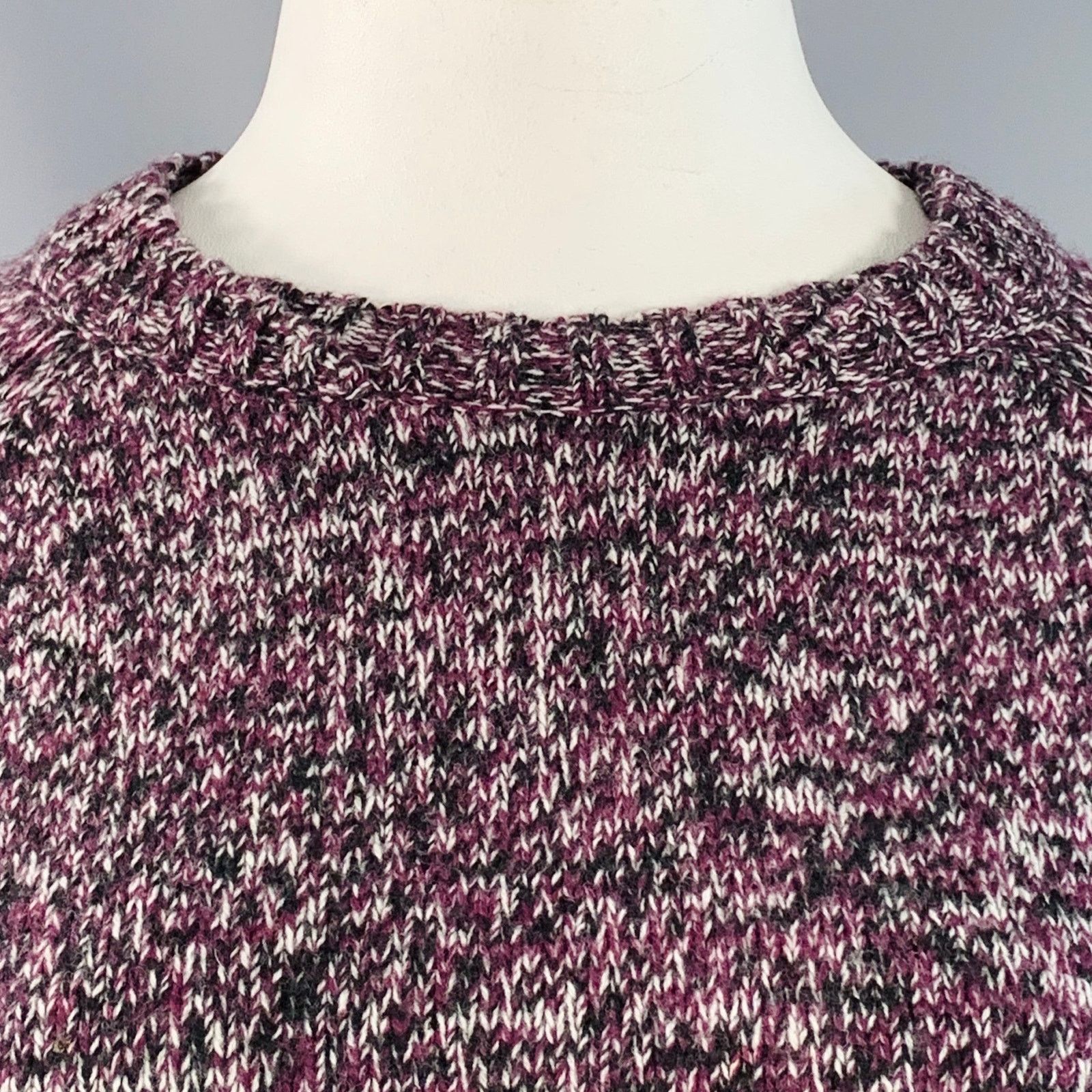 Jil Sander JIL SANDER Purple Black White Wool Melange Boxy Sweater Size XL / US 12-14 / IT 48-50 - 3 Thumbnail