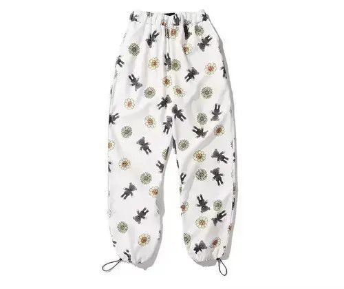 Japanese Brand 21SS Indigo Union Japan White Cartoon Flowers Pants Size US 32 / EU 48 - 3 Thumbnail