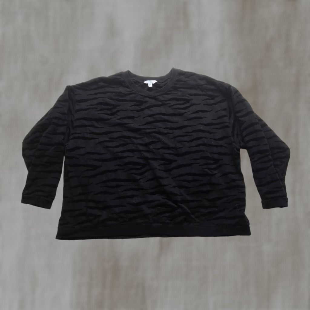 Vintage Time And Tru Sweater Adult 3XL Black Animal Print Knit Crew Neck Long Sleeve Pullover Leopard Cheetah Womens Size XXL / US 16-18 / IT 52-54 - 1 Thumbnail
