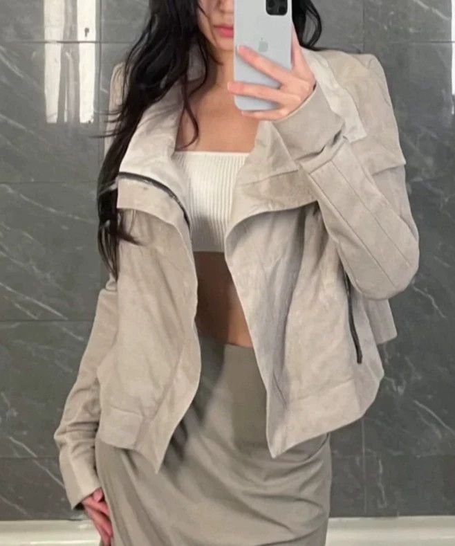 Rick Owens Rick Owens Swallow-tailed naska leather jacket in sheepski Size S / US 4 / IT 40 - 9 Thumbnail