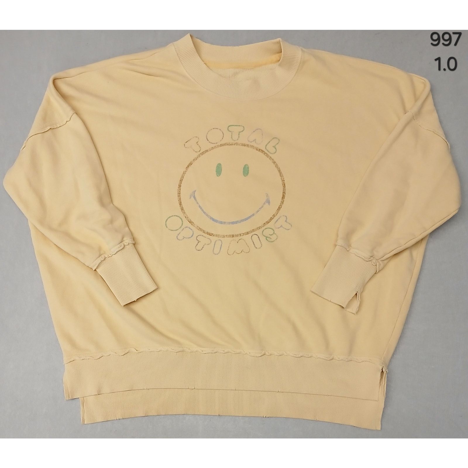 Aries Aries (XS) Yellow Long Sleeve Stretch Pullover Sweatshirt Size XS / US 0-2 / IT 36-38 - 1 Thumbnail