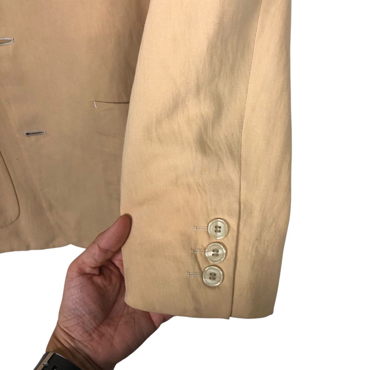 Japanese Brand Kenzo Paris Oversized Beige Cotton Blazer — Archival Look Size US M / EU 48-50 / 2 - 16 Thumbnail