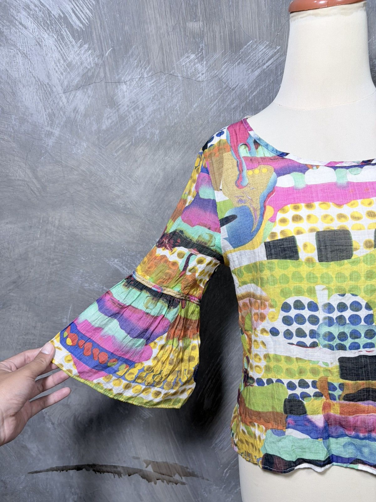 Japanese Brand Unknown Y2K Abstract Pop Art Women Tops Size M / US 6-8 / IT 42-44 - 4 Thumbnail