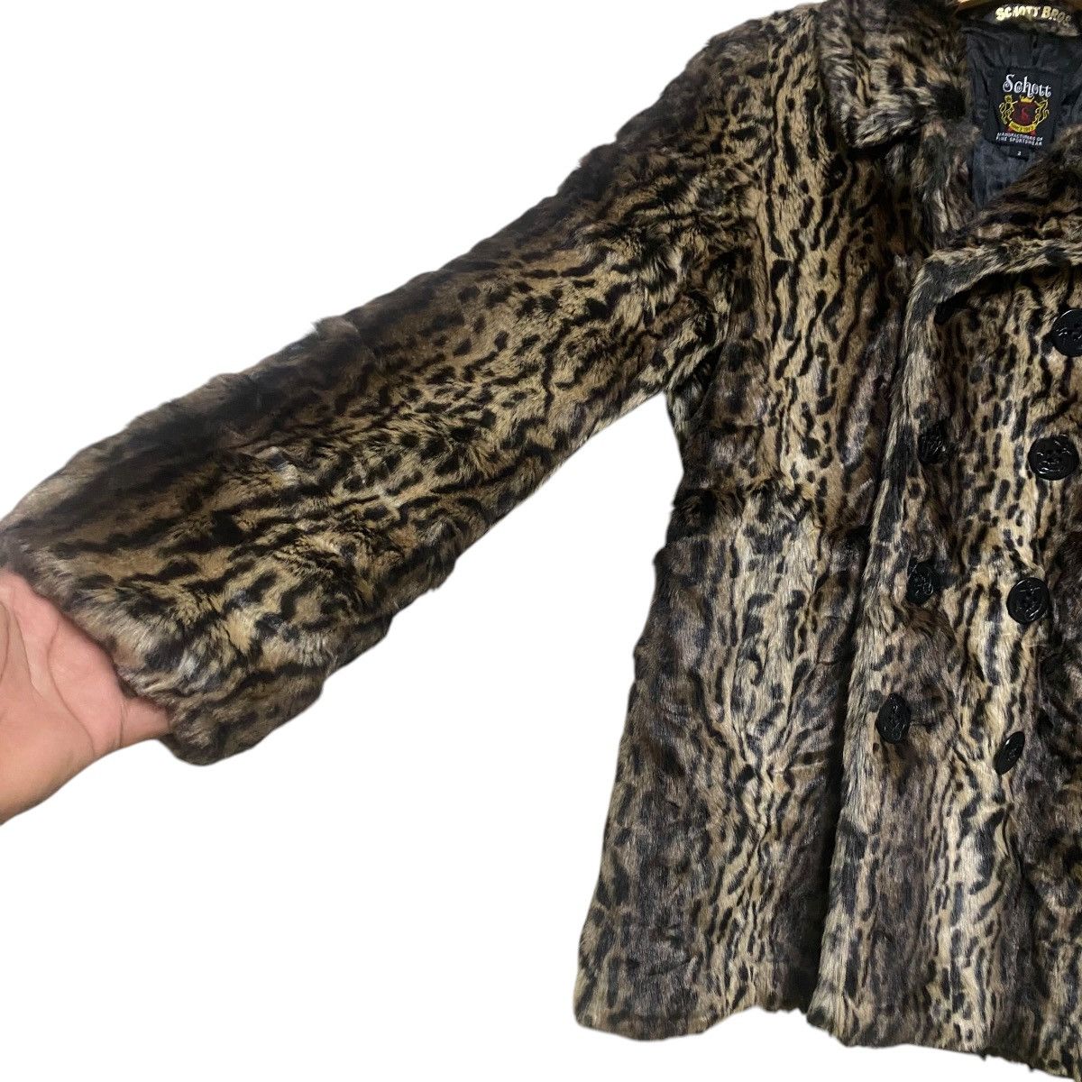 Schott MOUSSY X SCHOTT BROS Faux Fur Leopard Peacoat Jacket Size M / US 6-8 / IT 42-44 - 7 Thumbnail